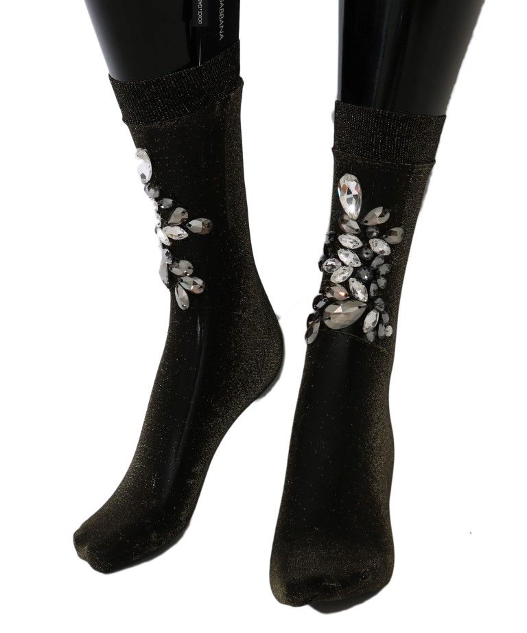 Stretch Floral Clear Crystal Women's Socks - Dolce & Gabbana - Modalova