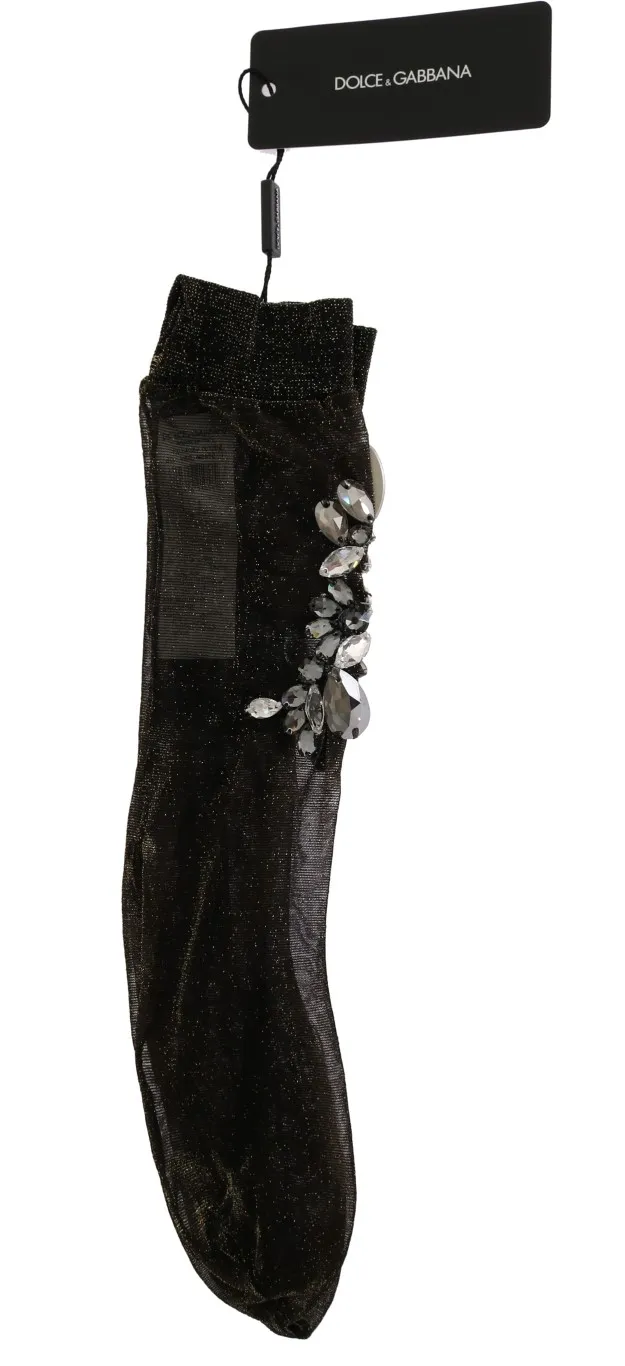 Stretch Floral Clear Crystal Women's Socks - Dolce & Gabbana - Modalova