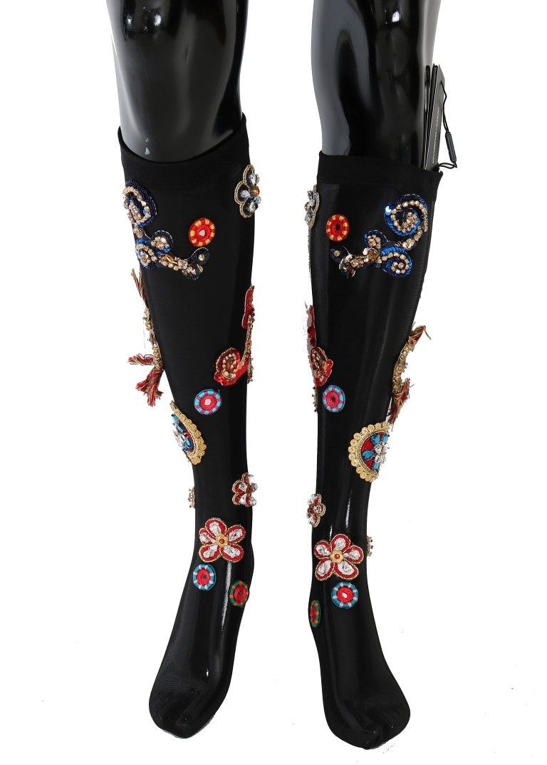 Stretch Carretto Crystal Women's Socks - Dolce & Gabbana - Modalova