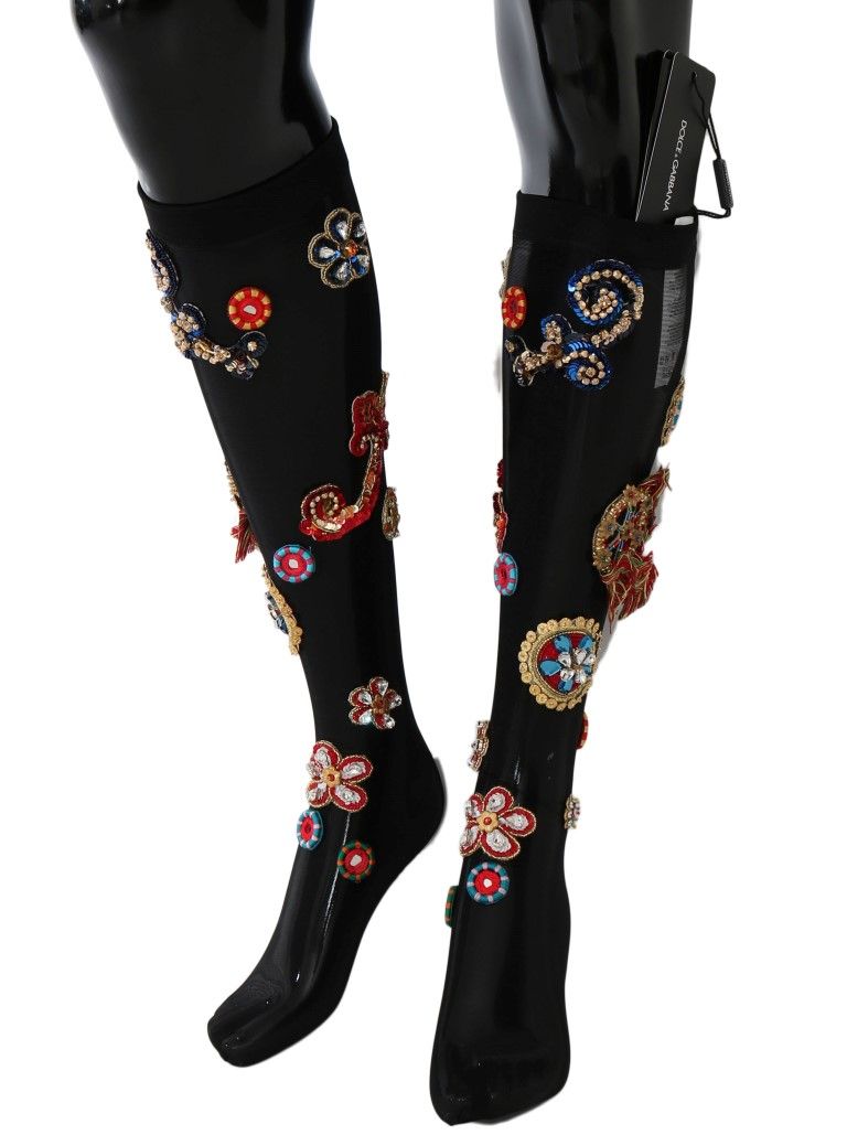 Stretch Carretto Crystal Women's Socks - Dolce & Gabbana - Modalova