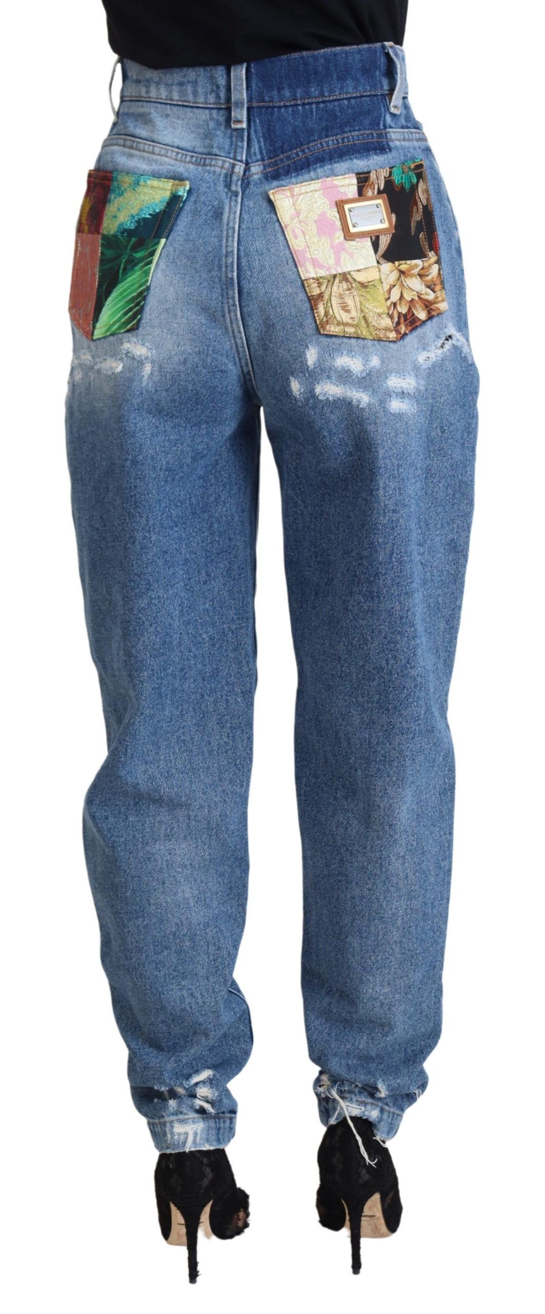 Washed Cotton Tattered Denim Women's Jeans - Dolce & Gabbana - Modalova