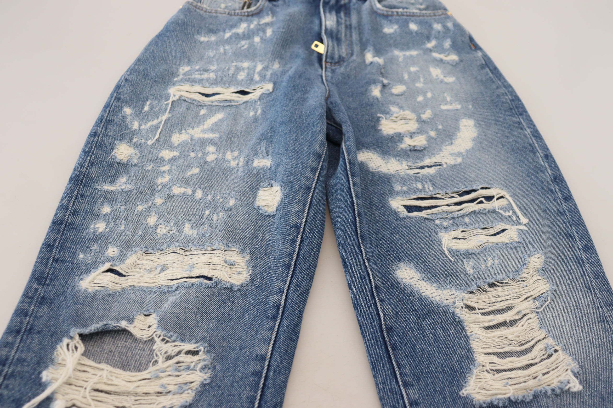 Washed Cotton Tattered Denim Women's Jeans - Dolce & Gabbana - Modalova