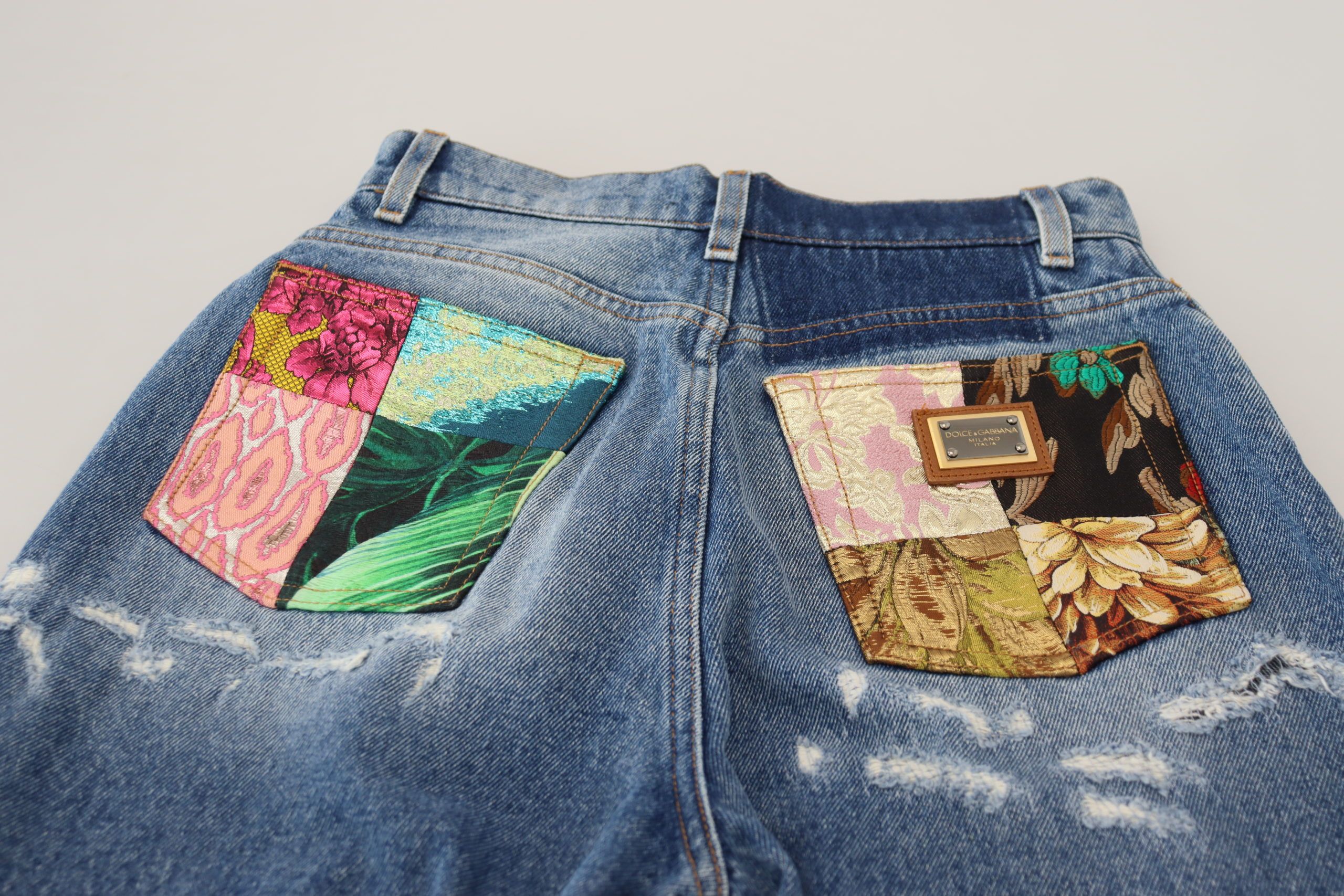 Washed Cotton Tattered Denim Women's Jeans - Dolce & Gabbana - Modalova