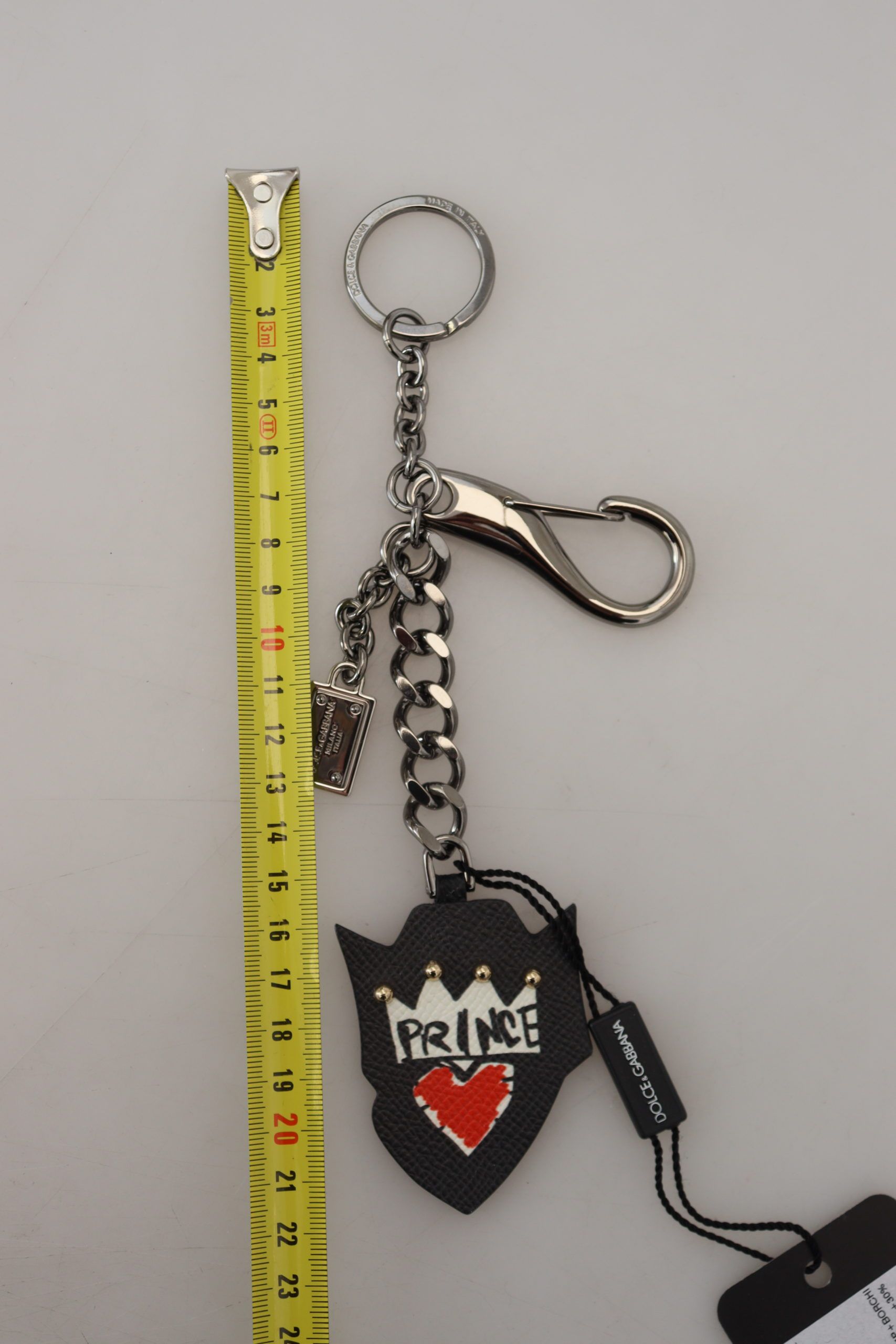 Black Prince Studs Logo Silver Brass Men's Keychain - Dolce & Gabbana - Modalova