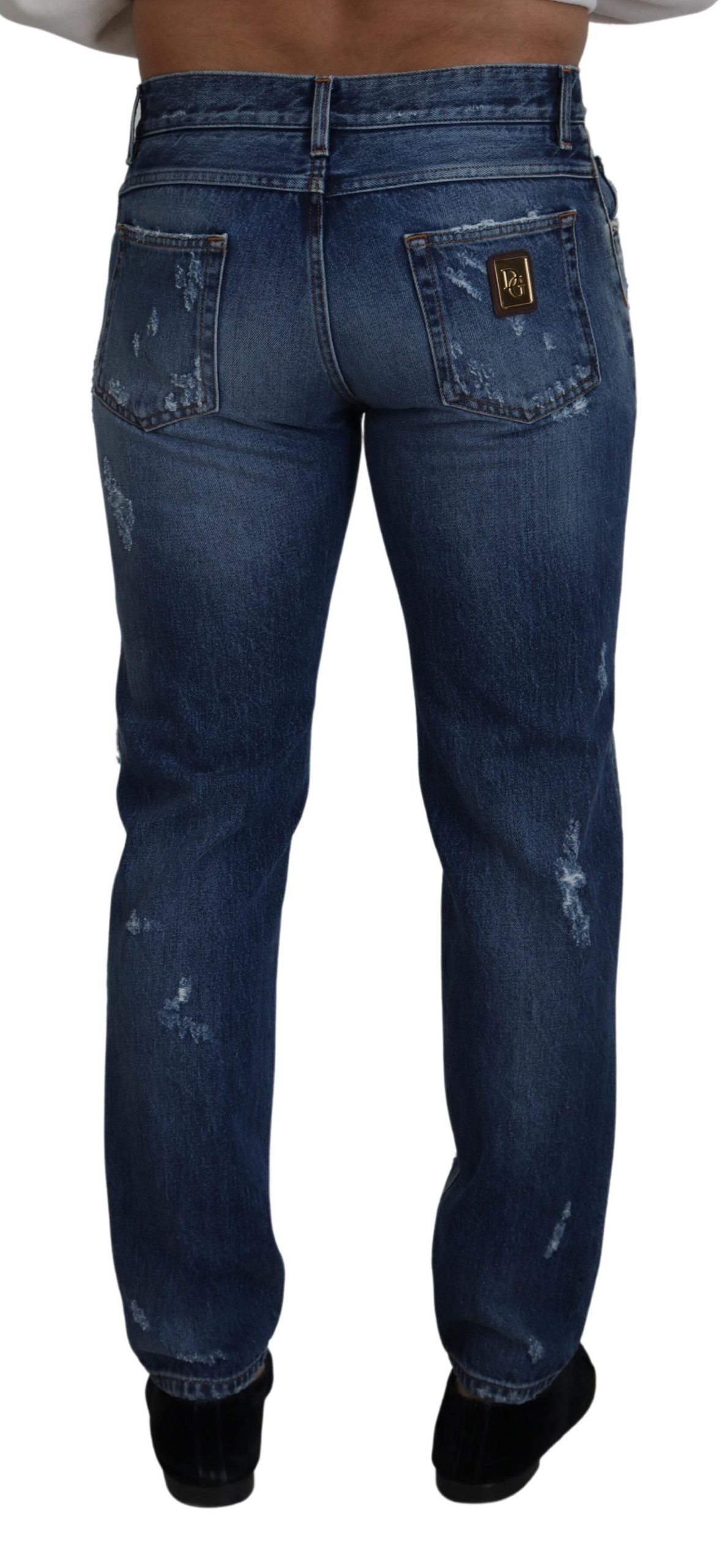 Cotton Tattered Men Denim Men's Jeans - Dolce & Gabbana - Modalova