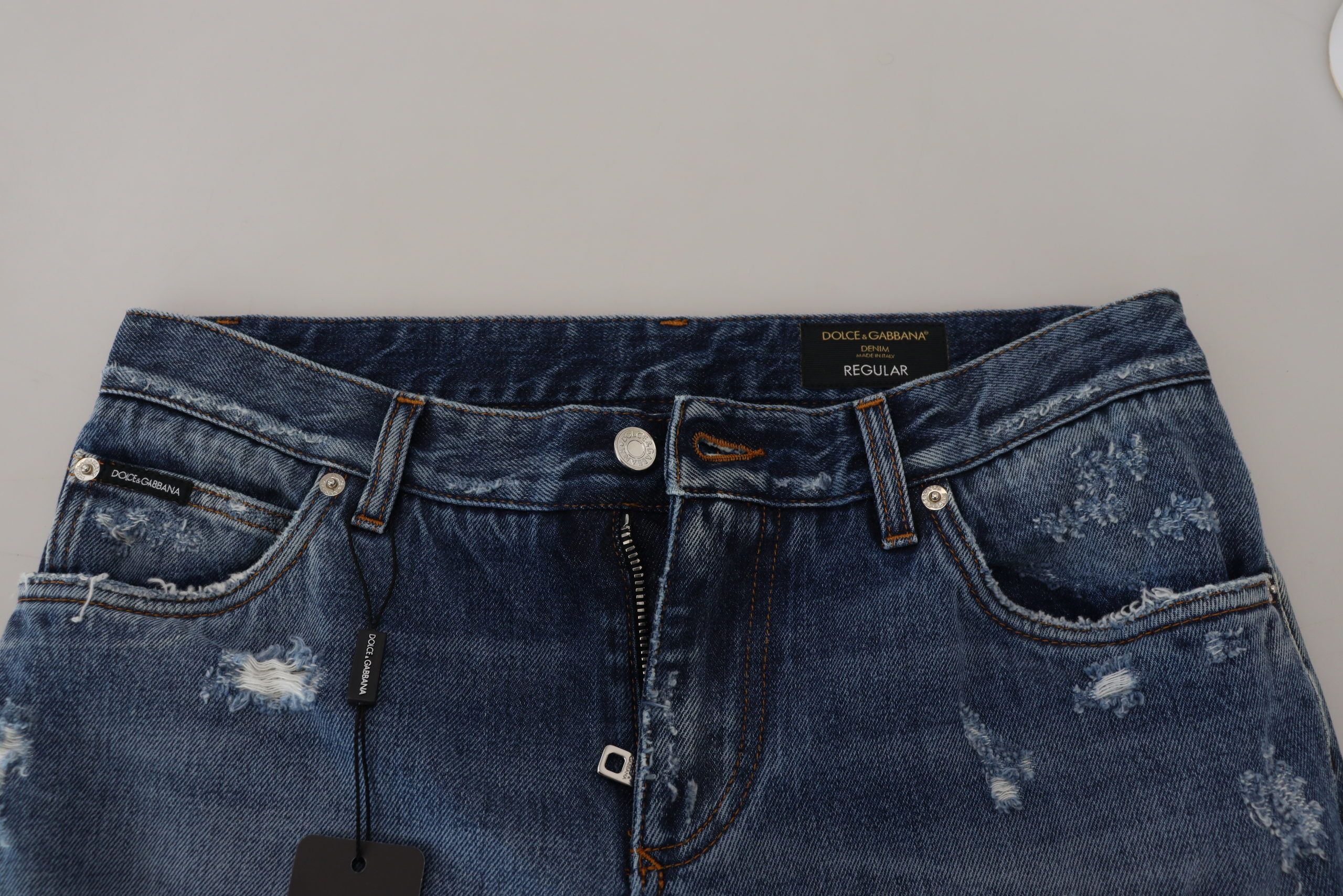 Cotton Tattered Men Denim Men's Jeans - Dolce & Gabbana - Modalova
