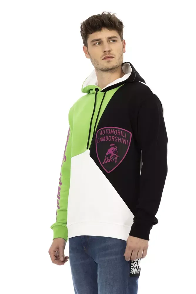 Cotton Men Sweater with Men's Hood - Automobili Lamborghini - Modalova