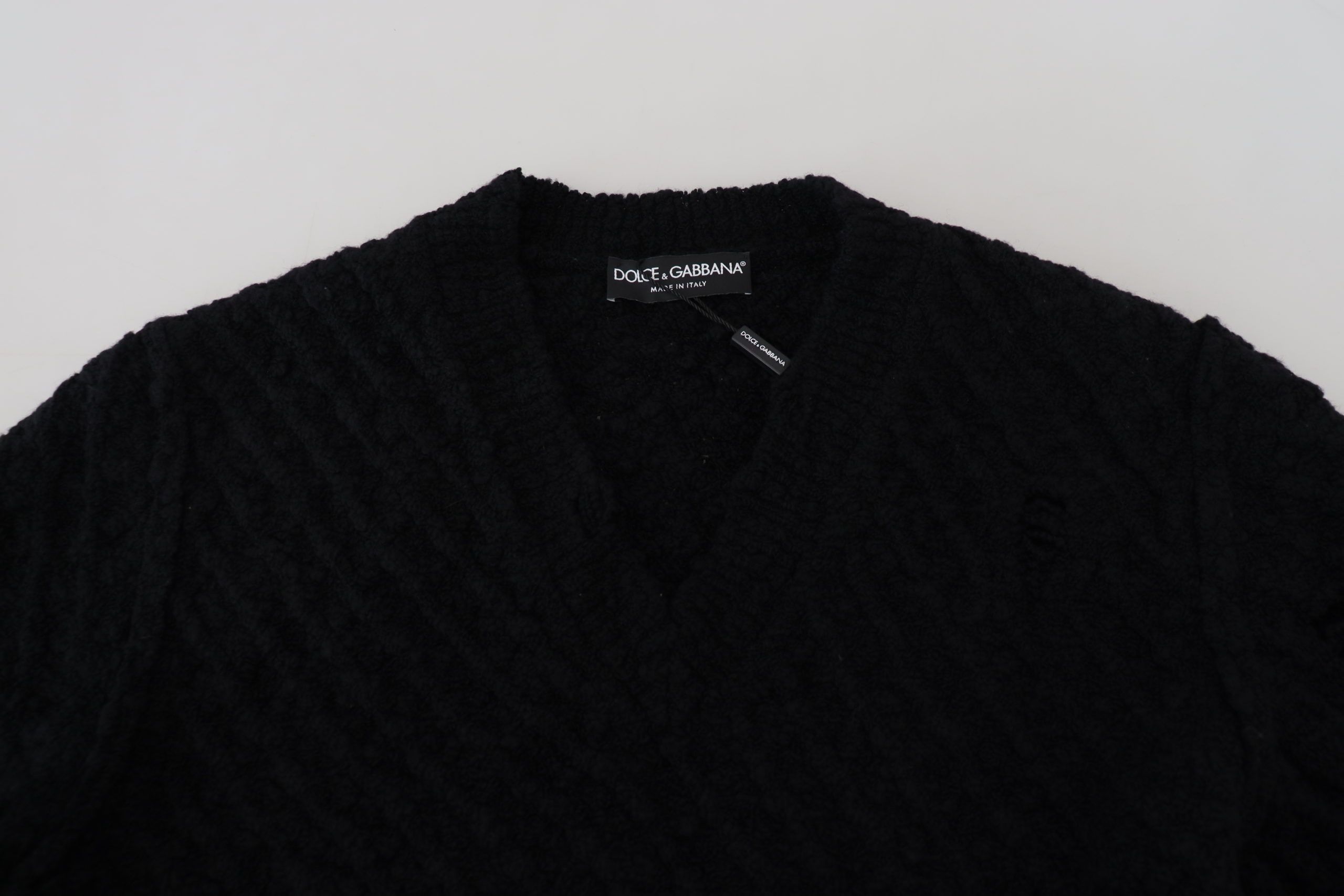 Wool V-neck Knitted Pullover Men's Sweater - Dolce & Gabbana - Modalova