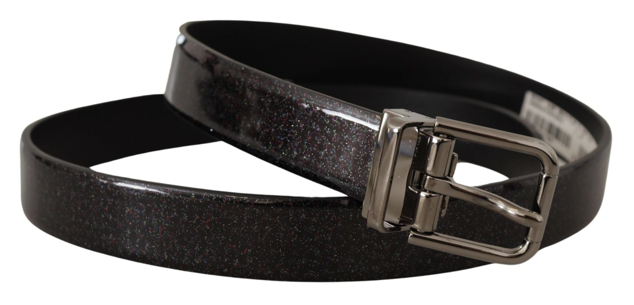 Vernice Puntinata Leather Silver Tone Metal Men's Belt - Dolce & Gabbana - Modalova