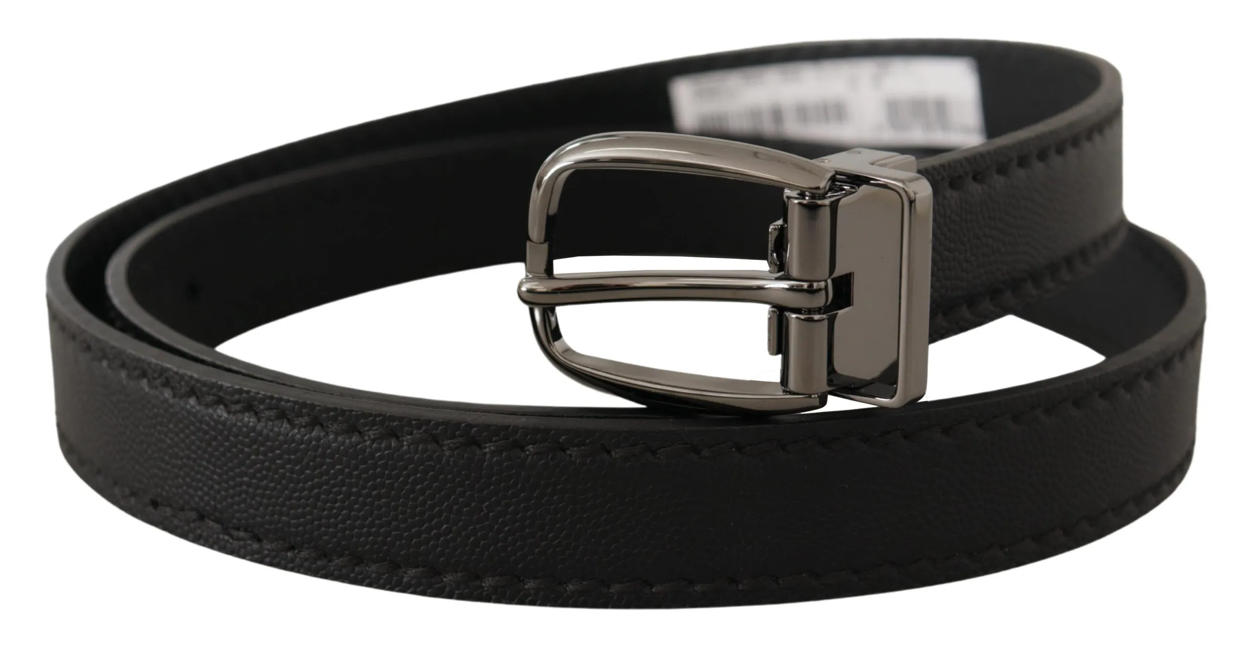 Leather Metal Logo Buckle Men's Belt - Dolce & Gabbana - Modalova