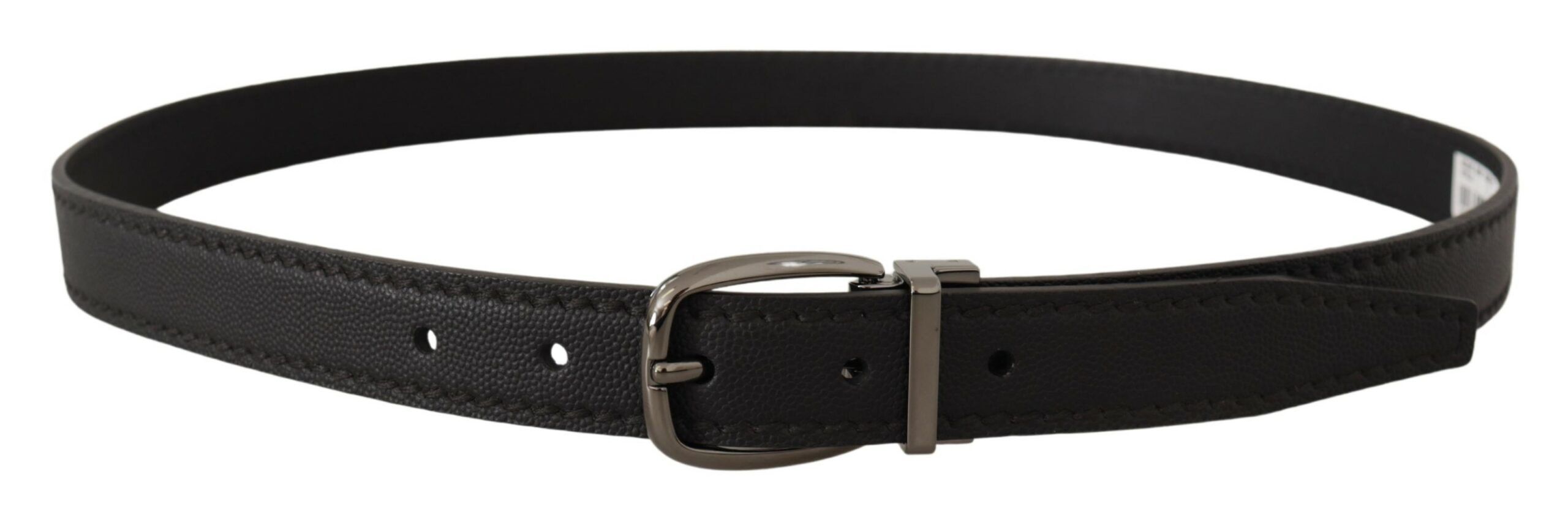 Leather Metal Logo Buckle Men's Belt - Dolce & Gabbana - Modalova