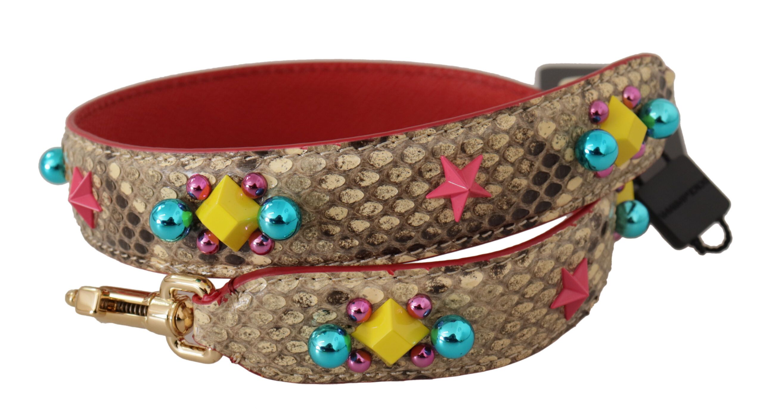 Python Leather Crystals Shoulder Women's Strap - Dolce & Gabbana - Modalova