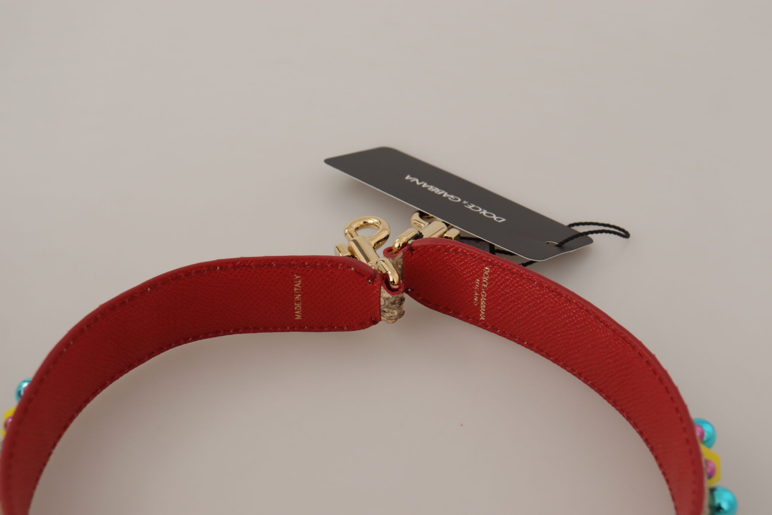 Python Leather Crystals Shoulder Women's Strap - Dolce & Gabbana - Modalova