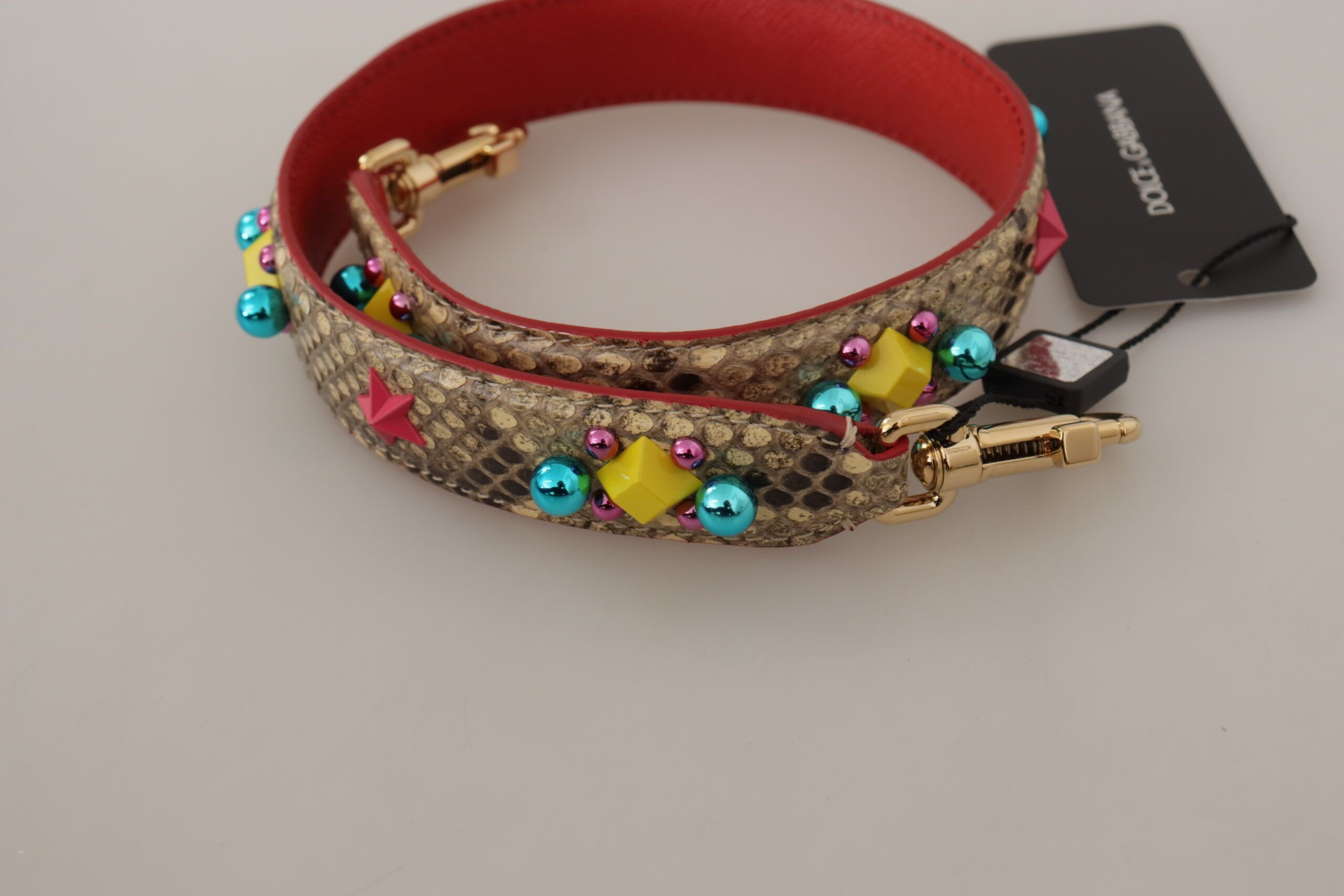 Python Leather Crystals Shoulder Women's Strap - Dolce & Gabbana - Modalova