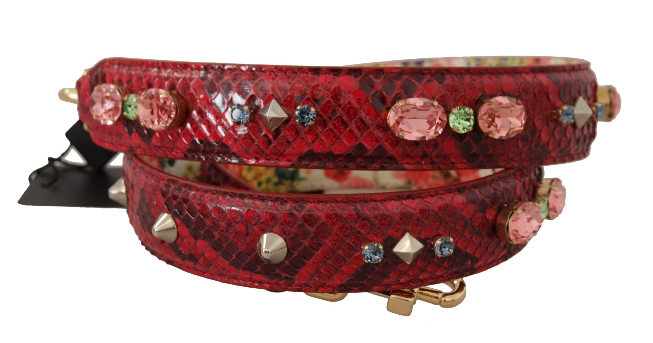 Exotic Leather Crystals Reversible Shoulder Women's Strap - Dolce & Gabbana - Modalova