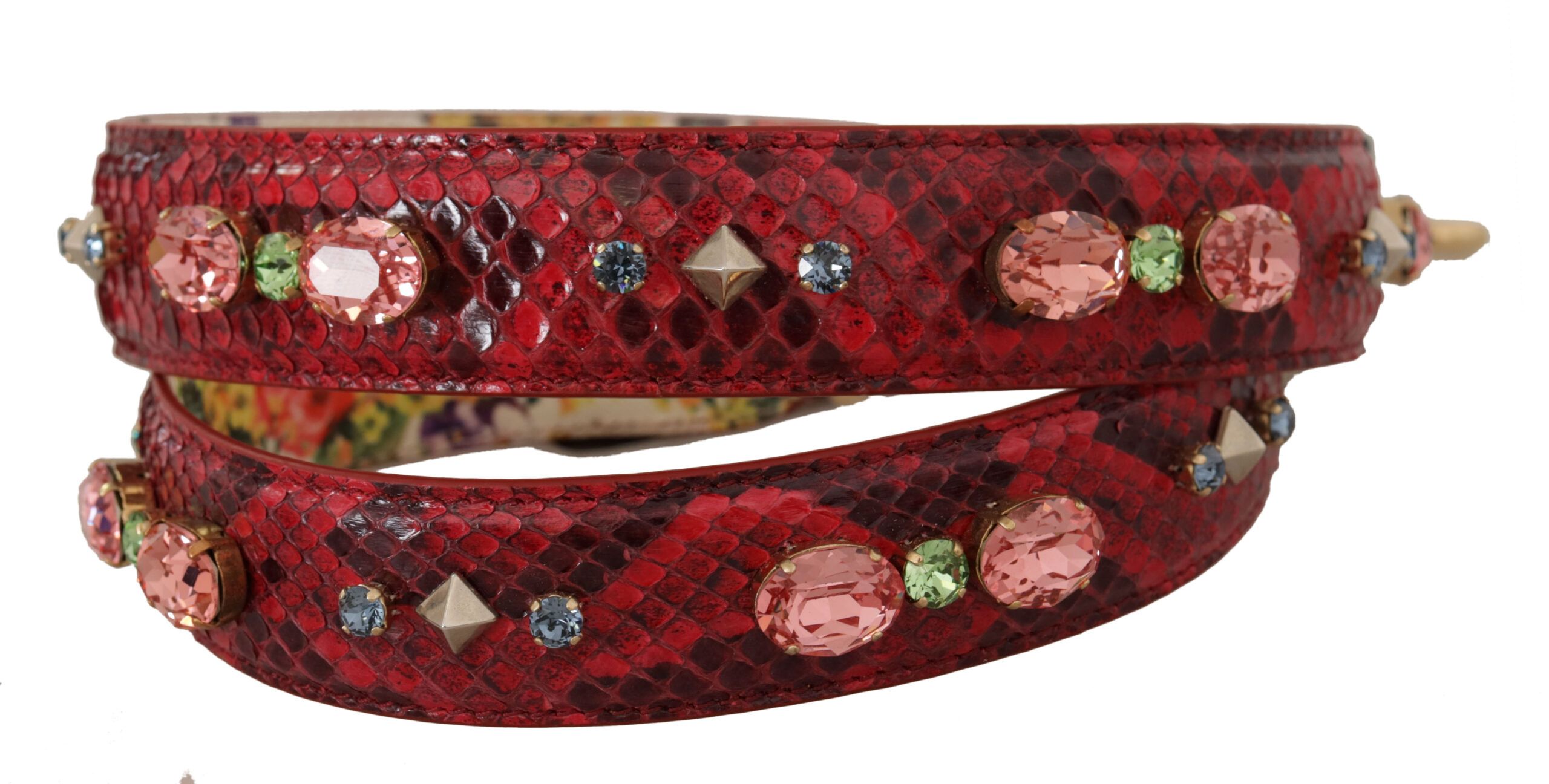 Exotic Leather Crystals Reversible Shoulder Women's Strap - Dolce & Gabbana - Modalova
