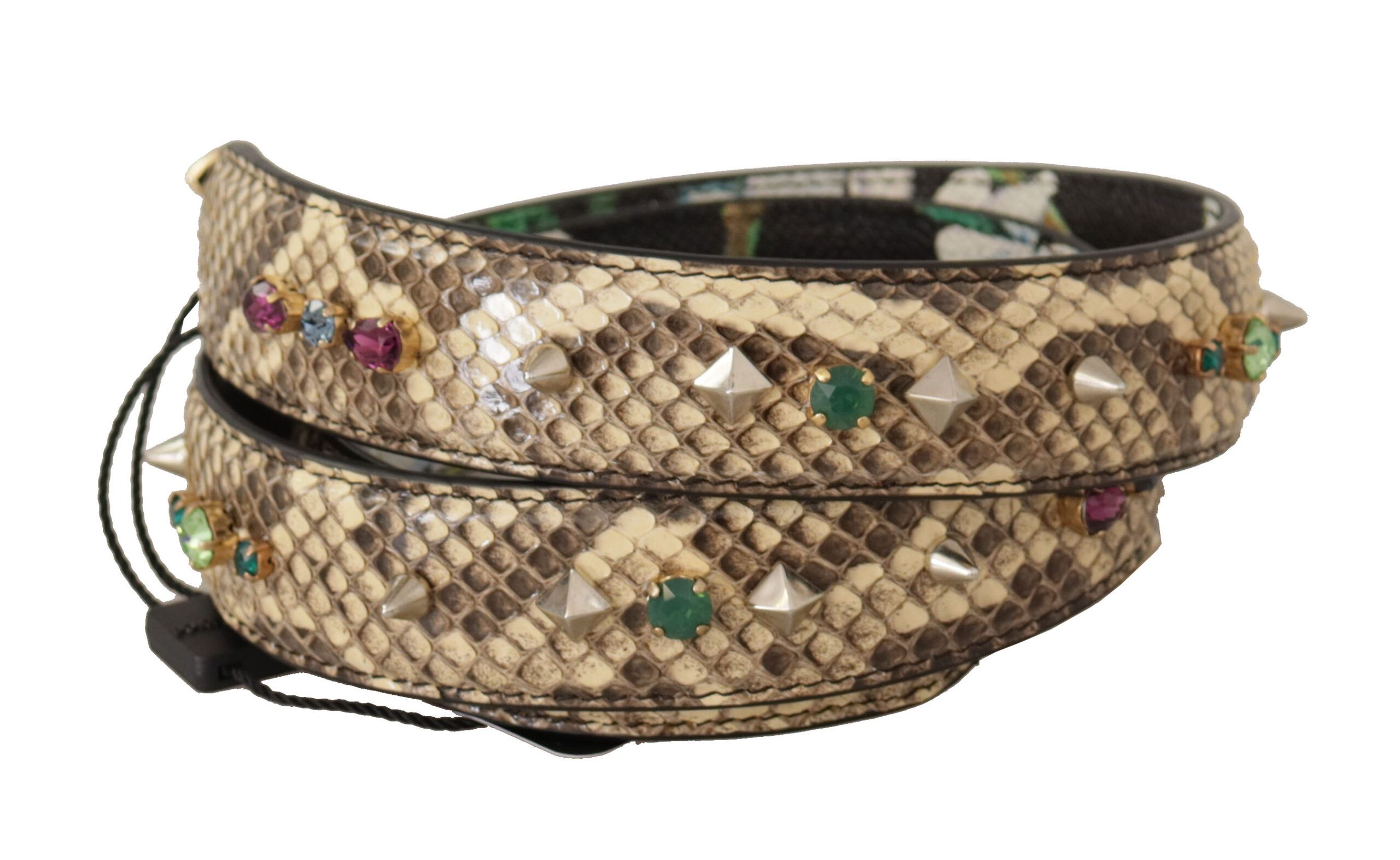 Exotic Leather Crystals Reversible Shoulder Women's Strap - Dolce & Gabbana - Modalova