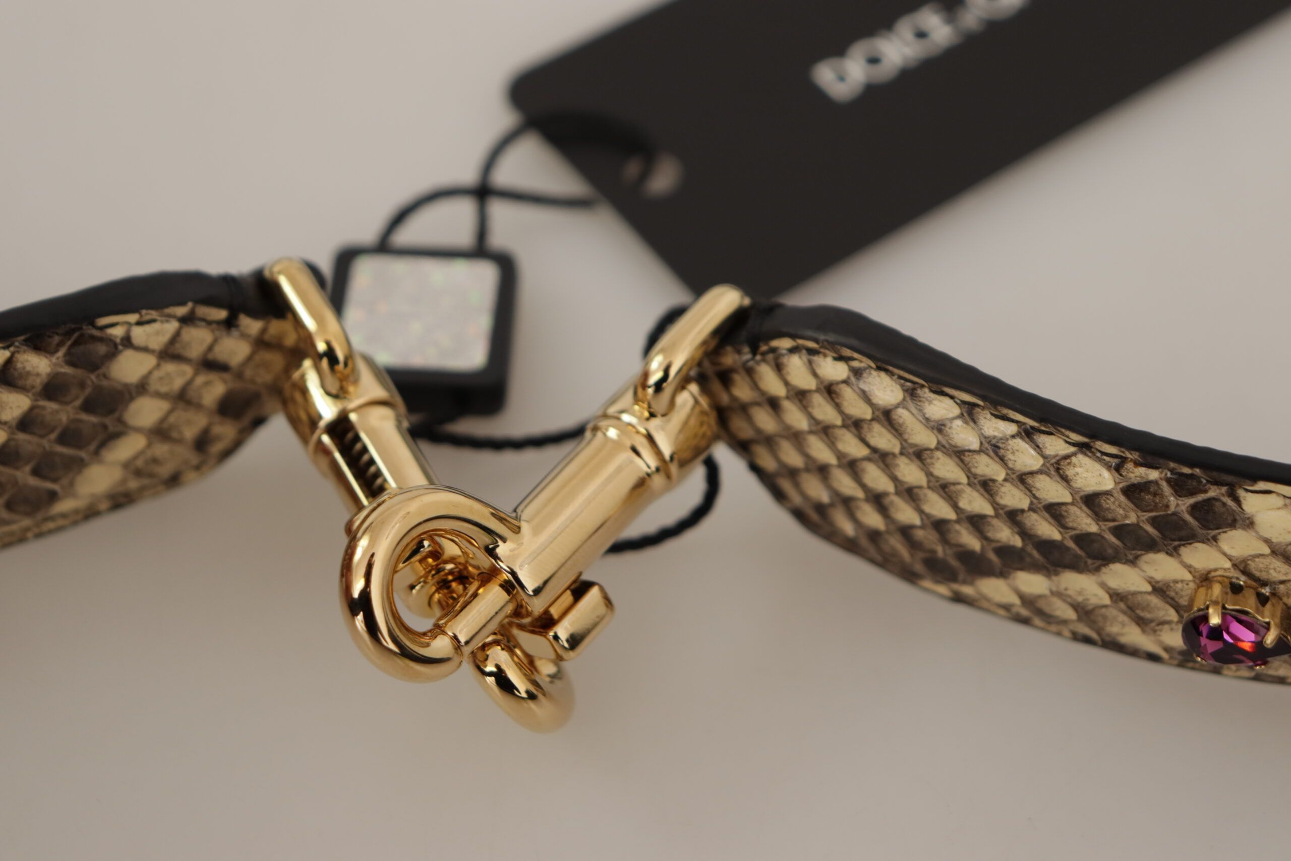 Exotic Leather Crystals Reversible Shoulder Women's Strap - Dolce & Gabbana - Modalova