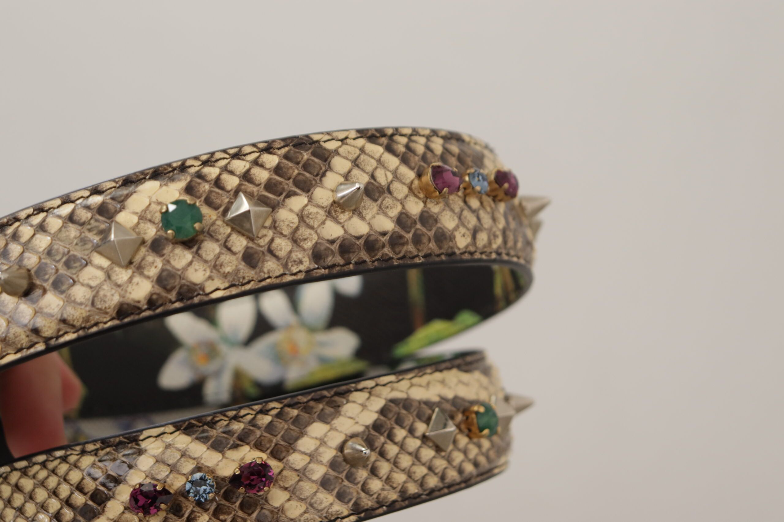 Exotic Leather Crystals Reversible Shoulder Women's Strap - Dolce & Gabbana - Modalova