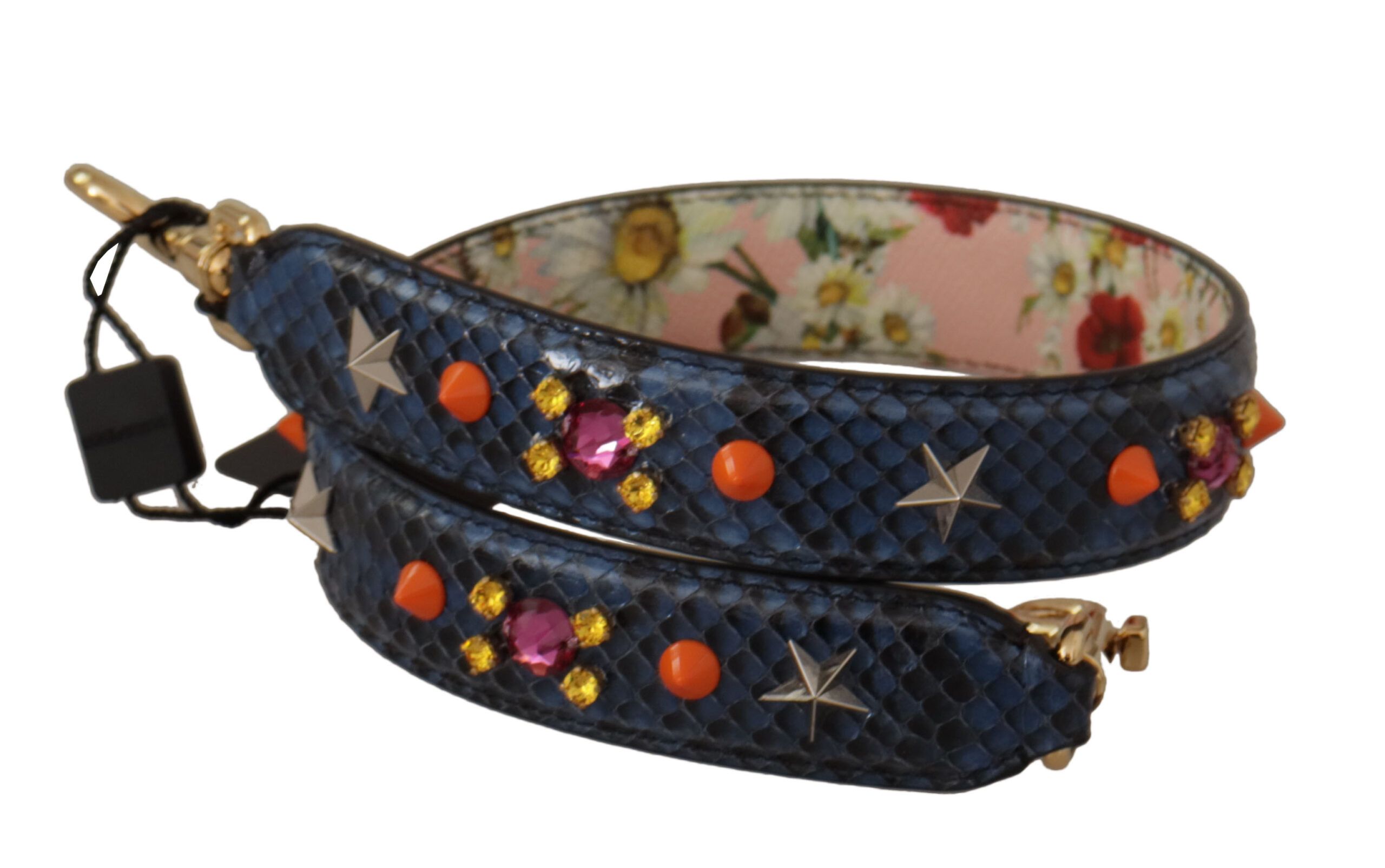 Exotic Leather Crystals Reversible Shoulder Women's Strap - Dolce & Gabbana - Modalova