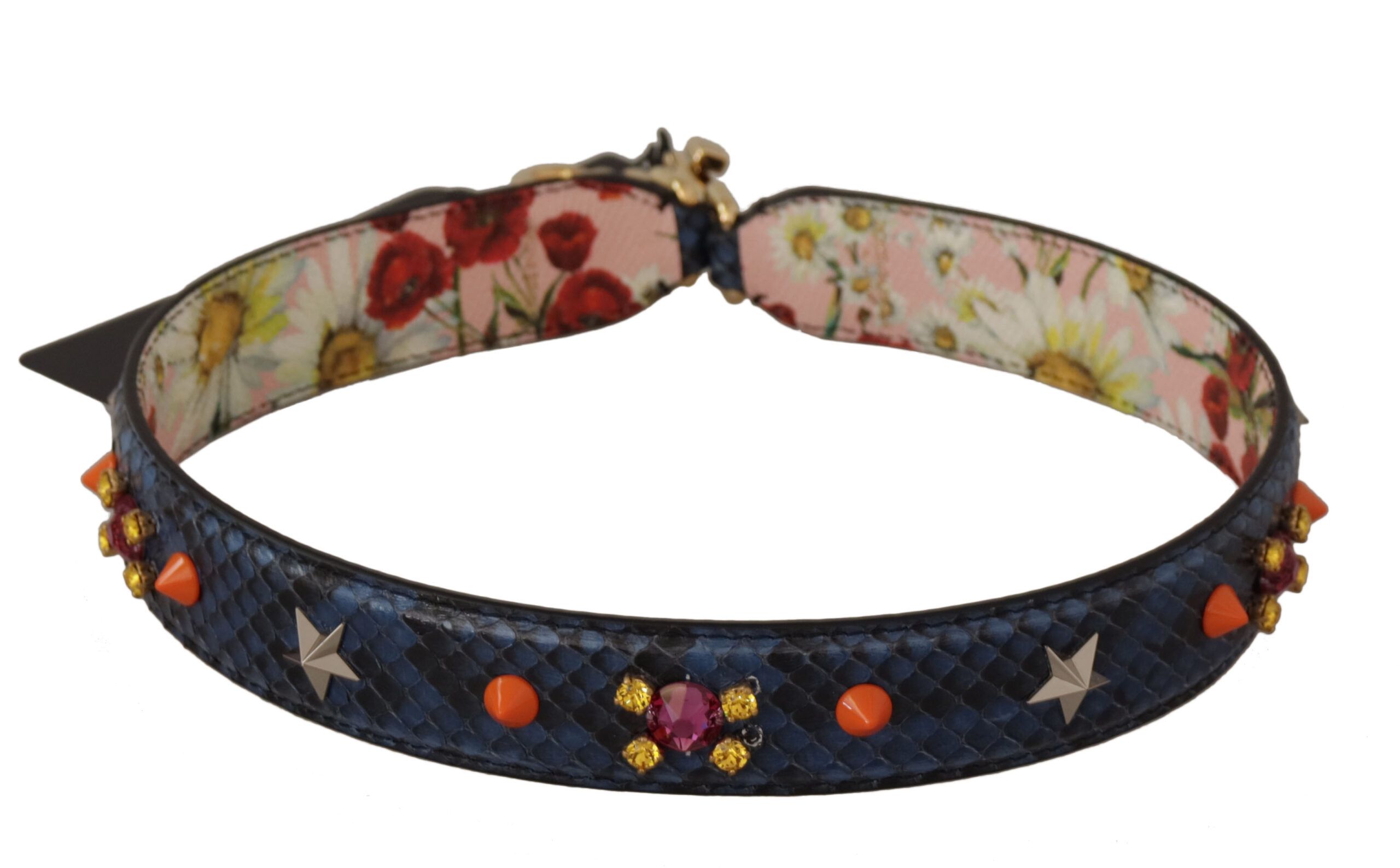 Exotic Leather Crystals Reversible Shoulder Women's Strap - Dolce & Gabbana - Modalova