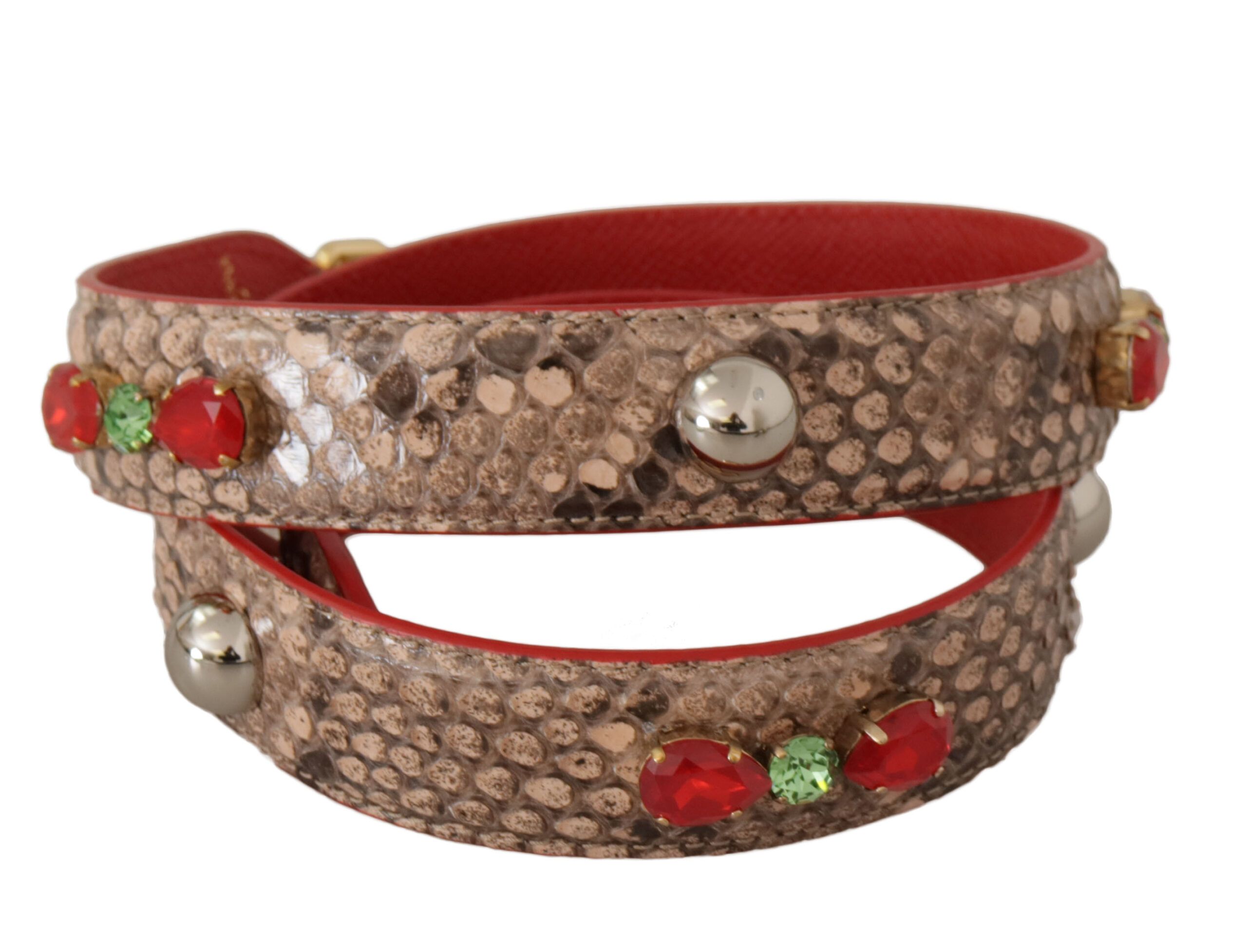Python Leather Crystals Shoulder Women's Strap - Dolce & Gabbana - Modalova