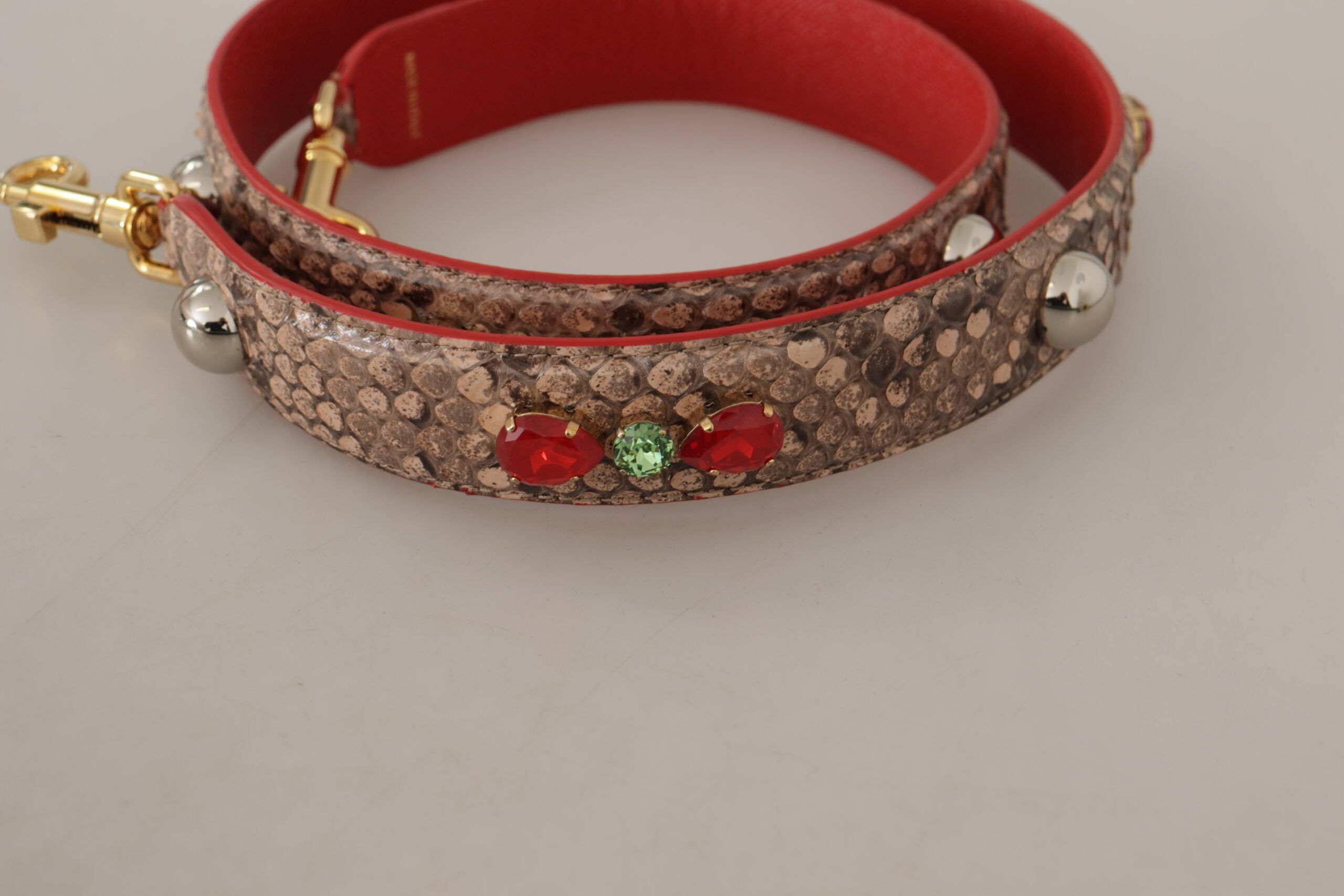 Python Leather Crystals Shoulder Women's Strap - Dolce & Gabbana - Modalova
