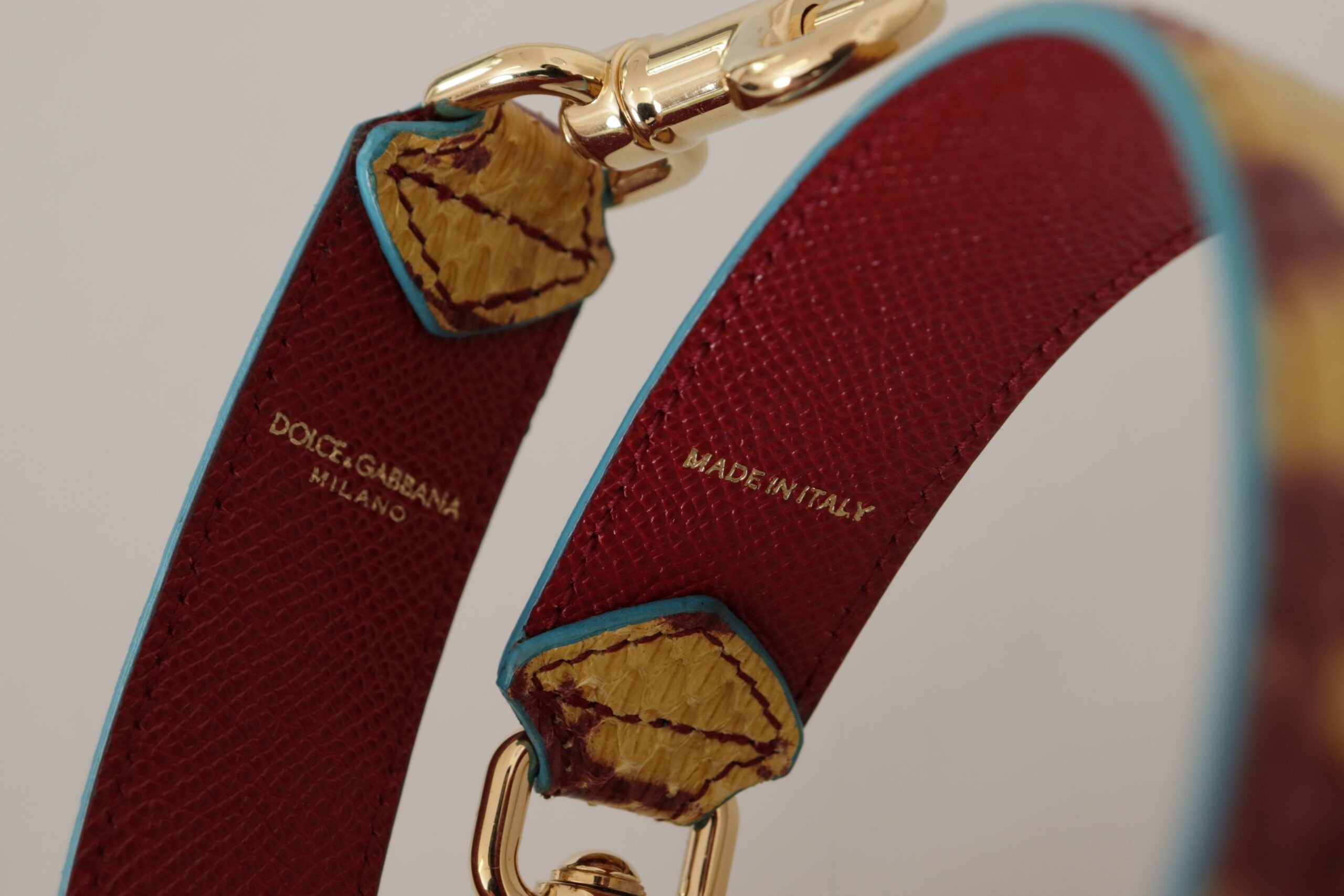 Red Leather Gold Tone Shoulder Women's Strap - Dolce & Gabbana - Modalova