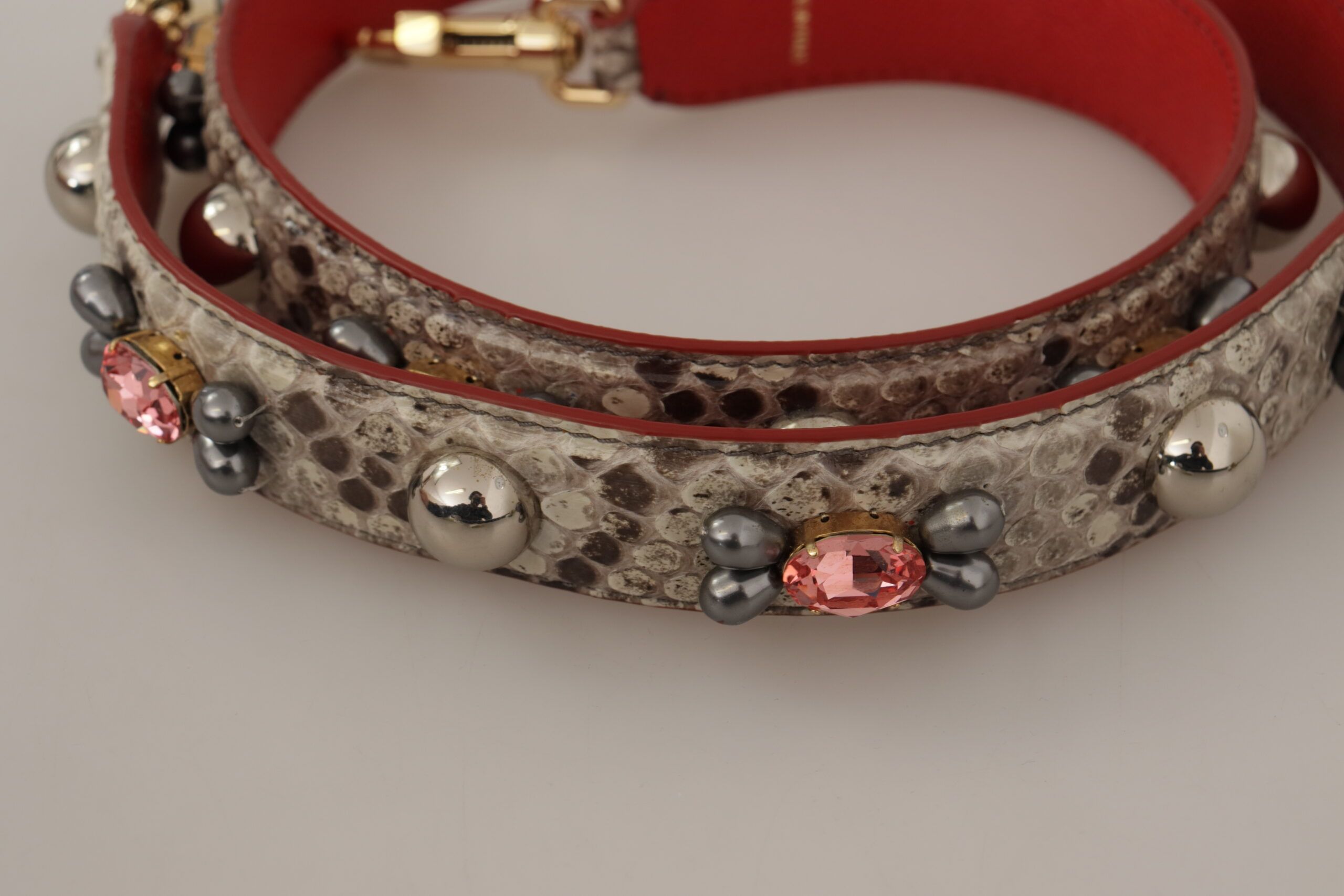 Exotic Leather Studded Shoulder Women's Strap - Dolce & Gabbana - Modalova