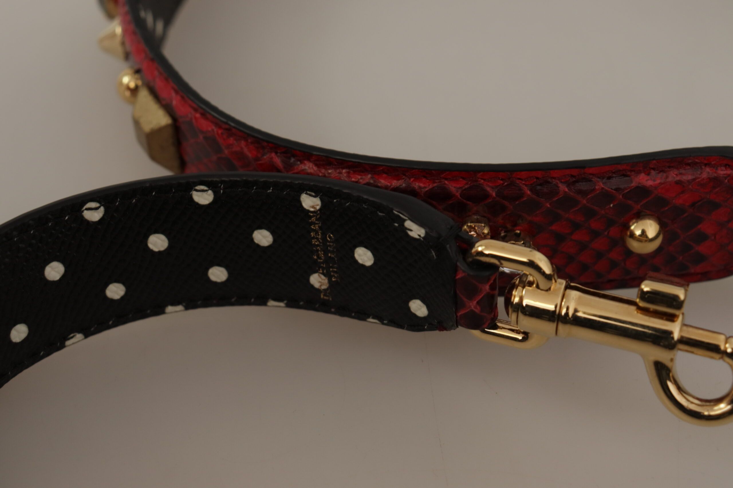 Python Leather Crystals Reversible Shoulder Women's Strap - Dolce & Gabbana - Modalova