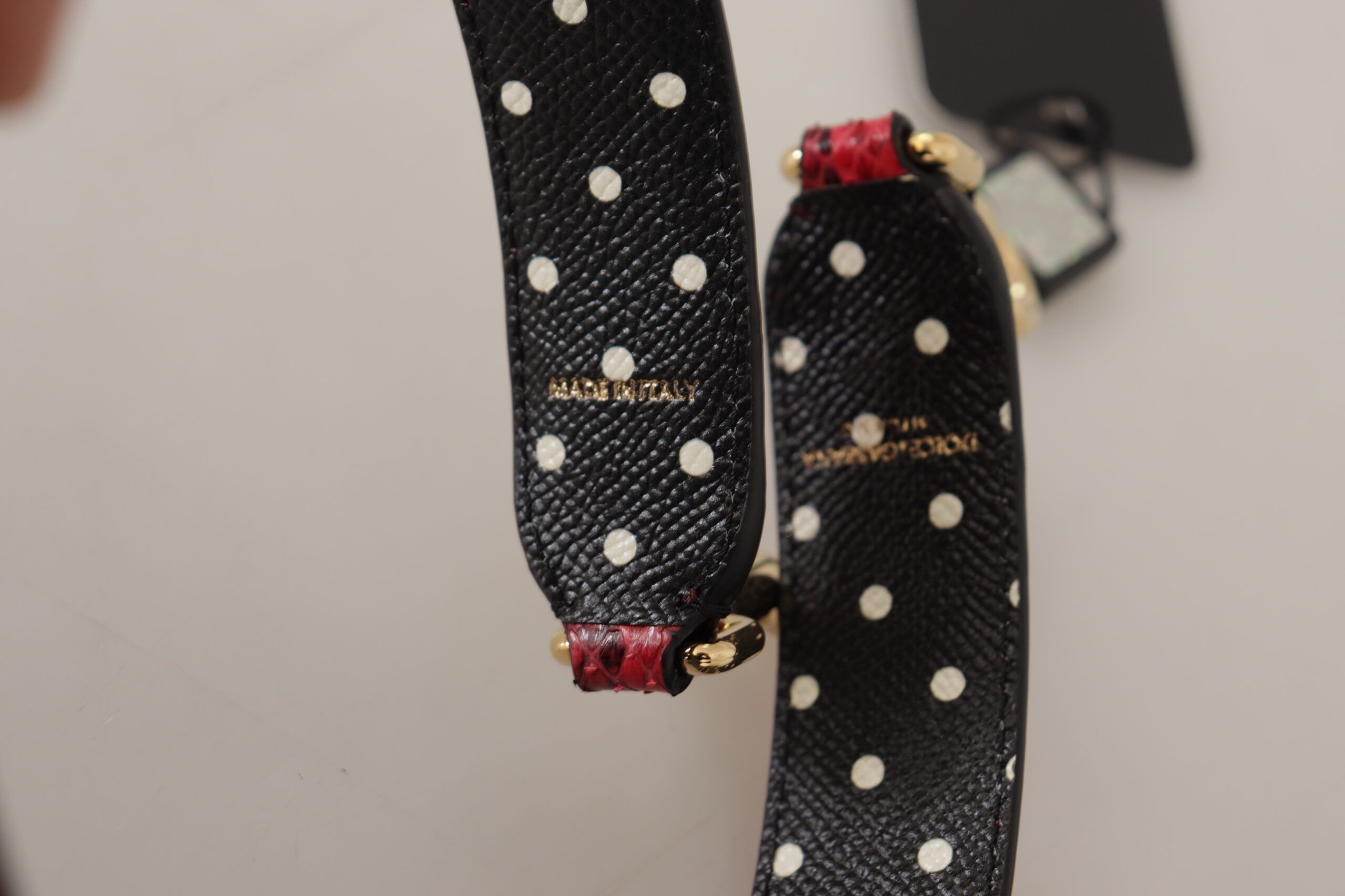 Python Leather Crystals Reversible Shoulder Women's Strap - Dolce & Gabbana - Modalova