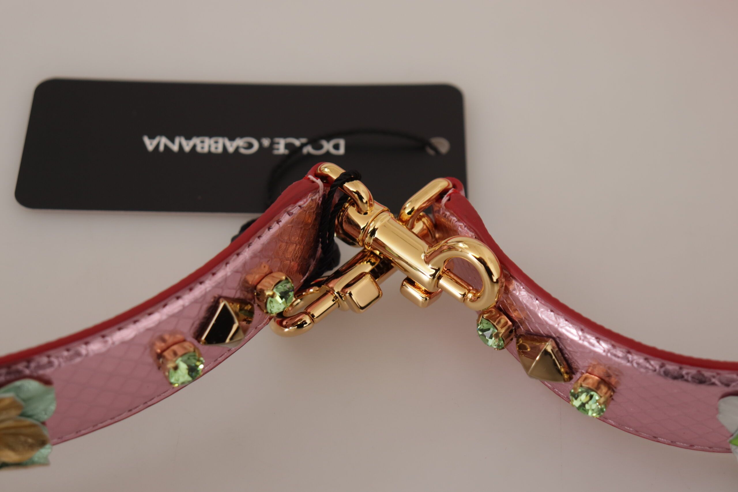 Metallic Leather Studded Shoulder Women's Strap - Dolce & Gabbana - Modalova