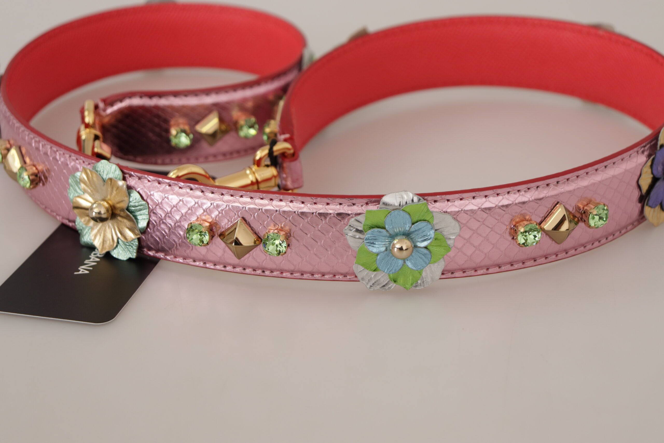 Metallic Leather Studded Shoulder Women's Strap - Dolce & Gabbana - Modalova