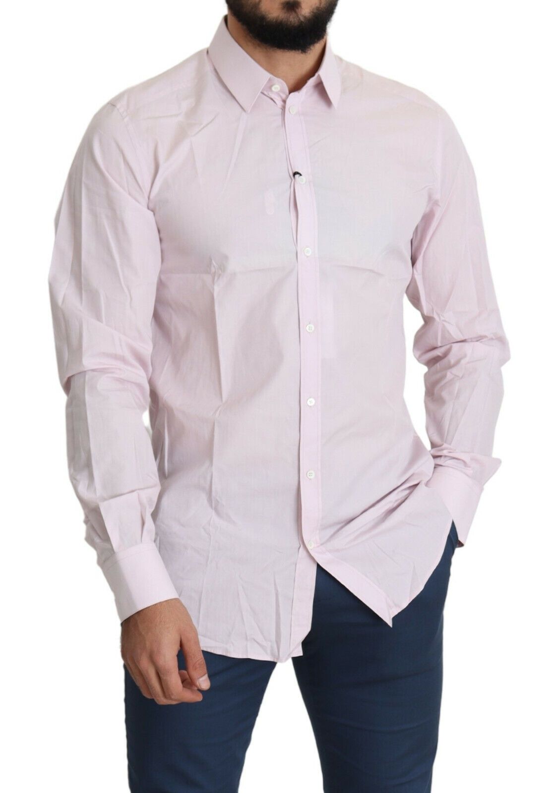 Light Cotton Formal GOLD Dress Men's Shirt (Pre-Owned) - Dolce & Gabbana - Modalova