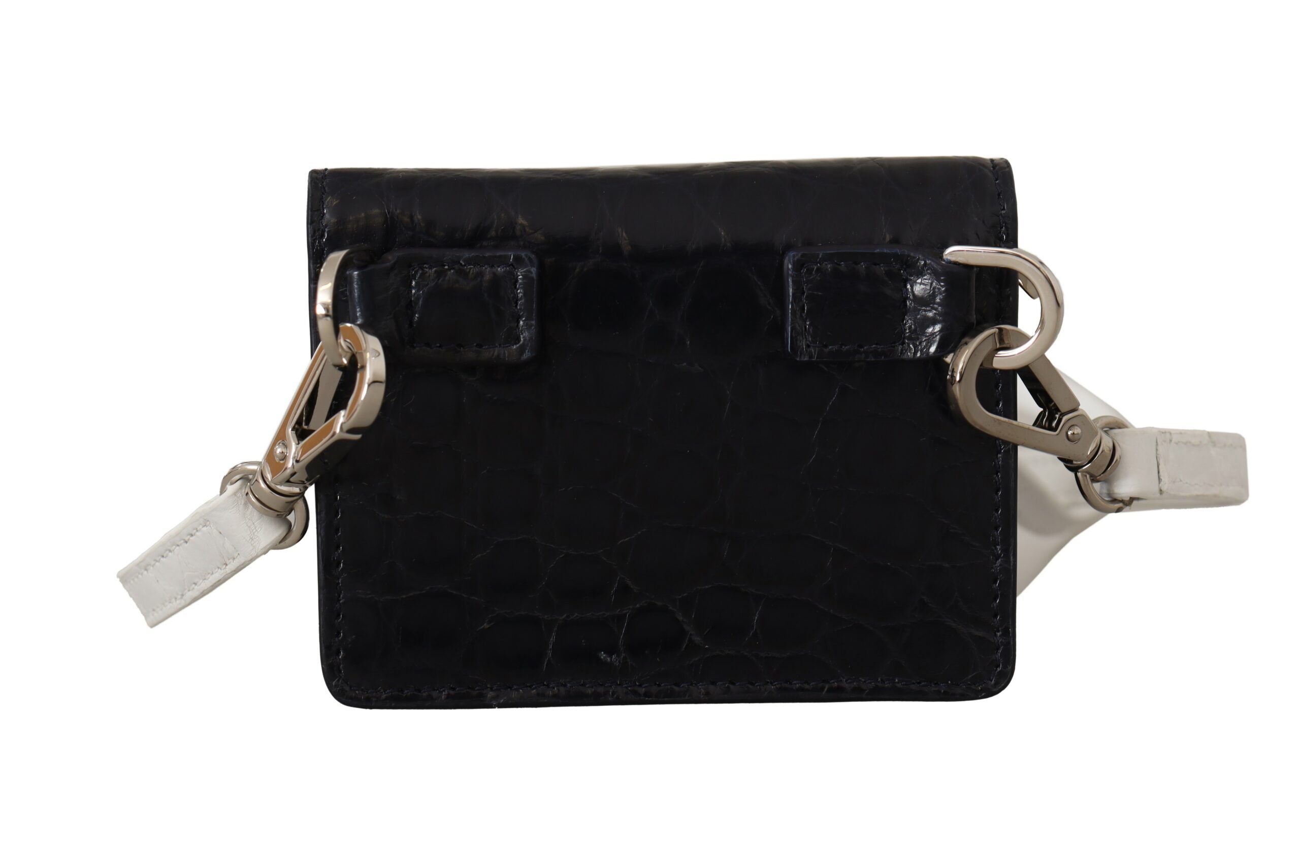 White Caiman Leather Strap Card Holder Men's Wallet - Dolce & Gabbana - Modalova