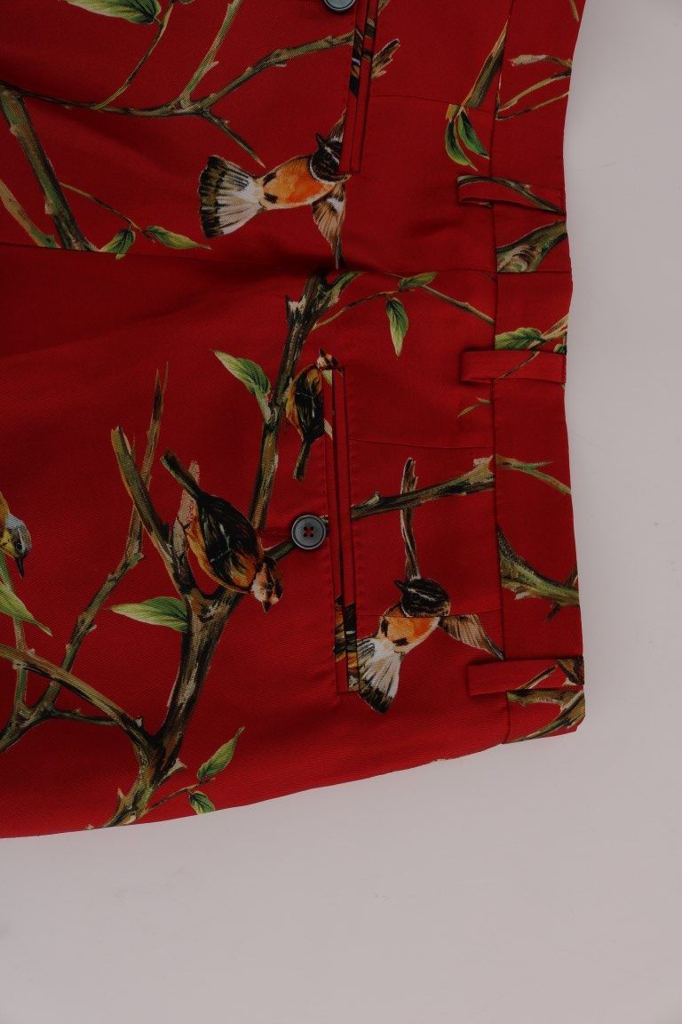 Silk Bird Print Dress Men's Pants - Dolce & Gabbana - Modalova