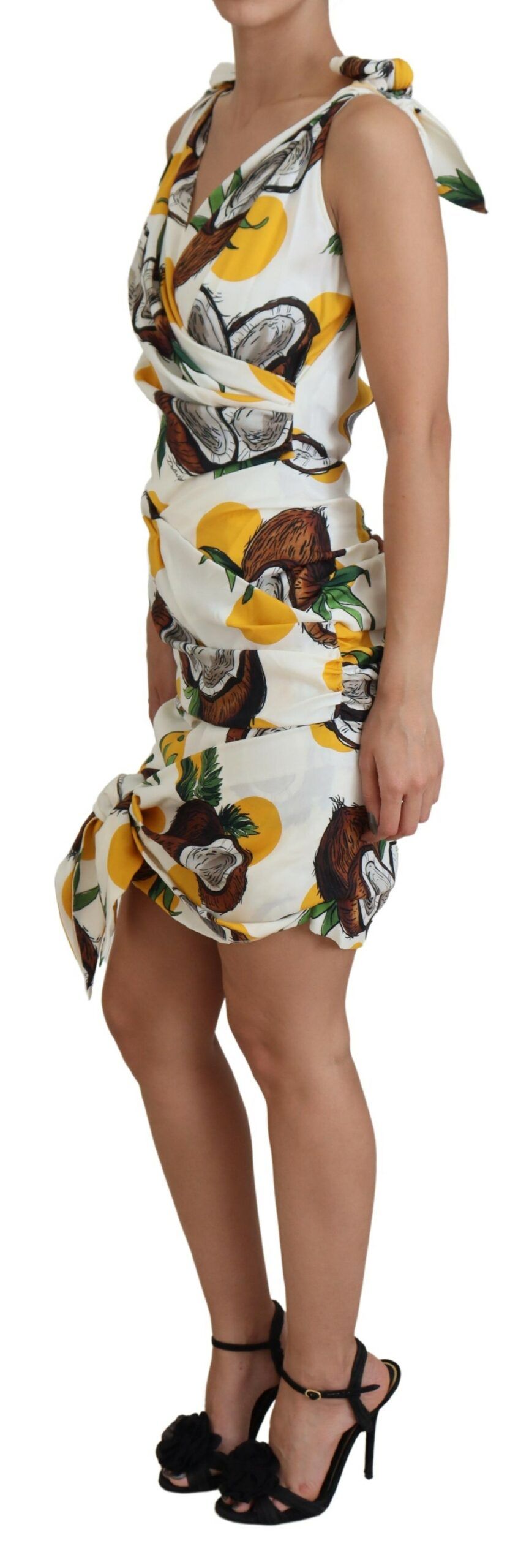 Coconut Print Sheath Mini Silk Women's Dress - Dolce & Gabbana - Modalova