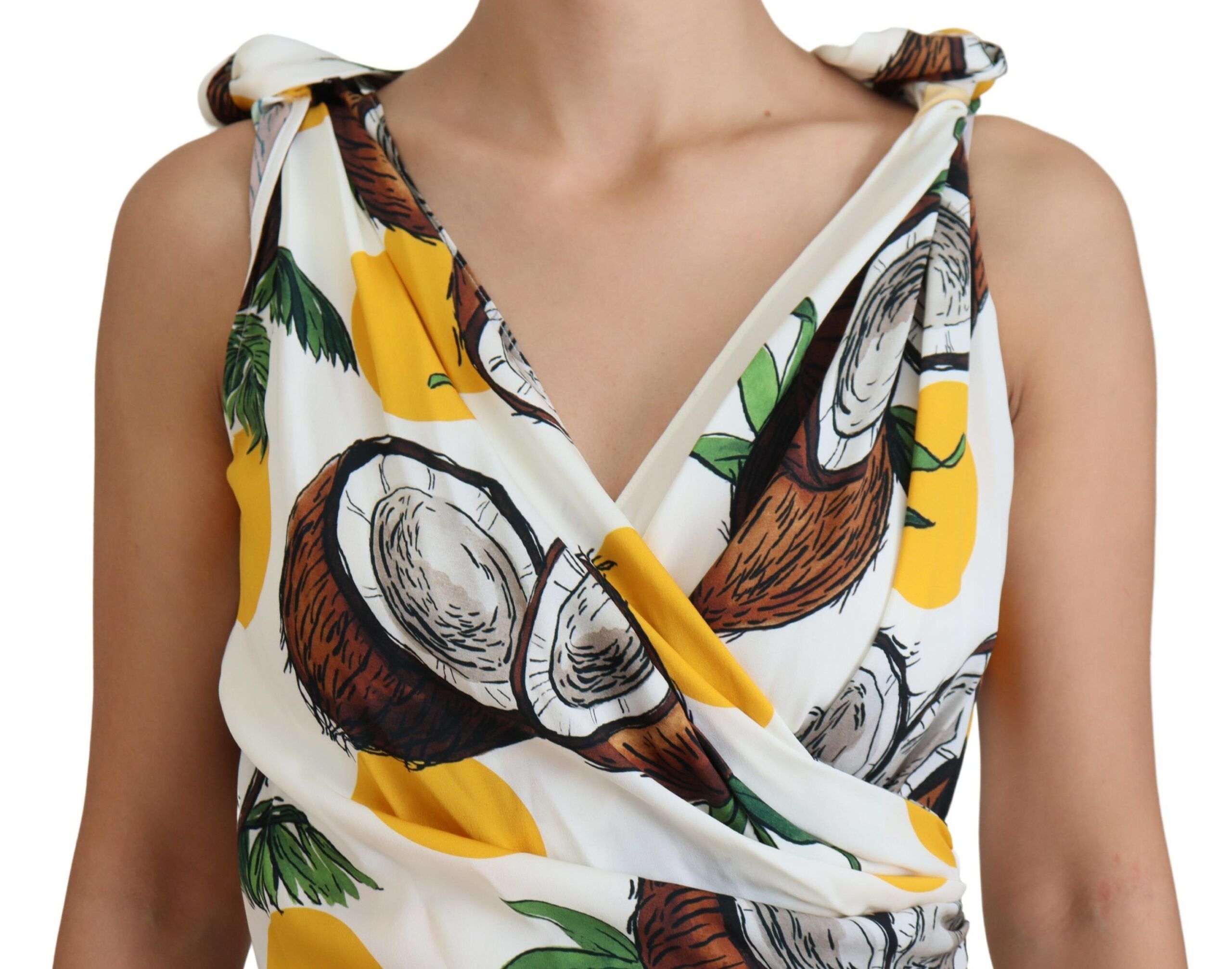 Coconut Print Sheath Mini Silk Women's Dress - Dolce & Gabbana - Modalova