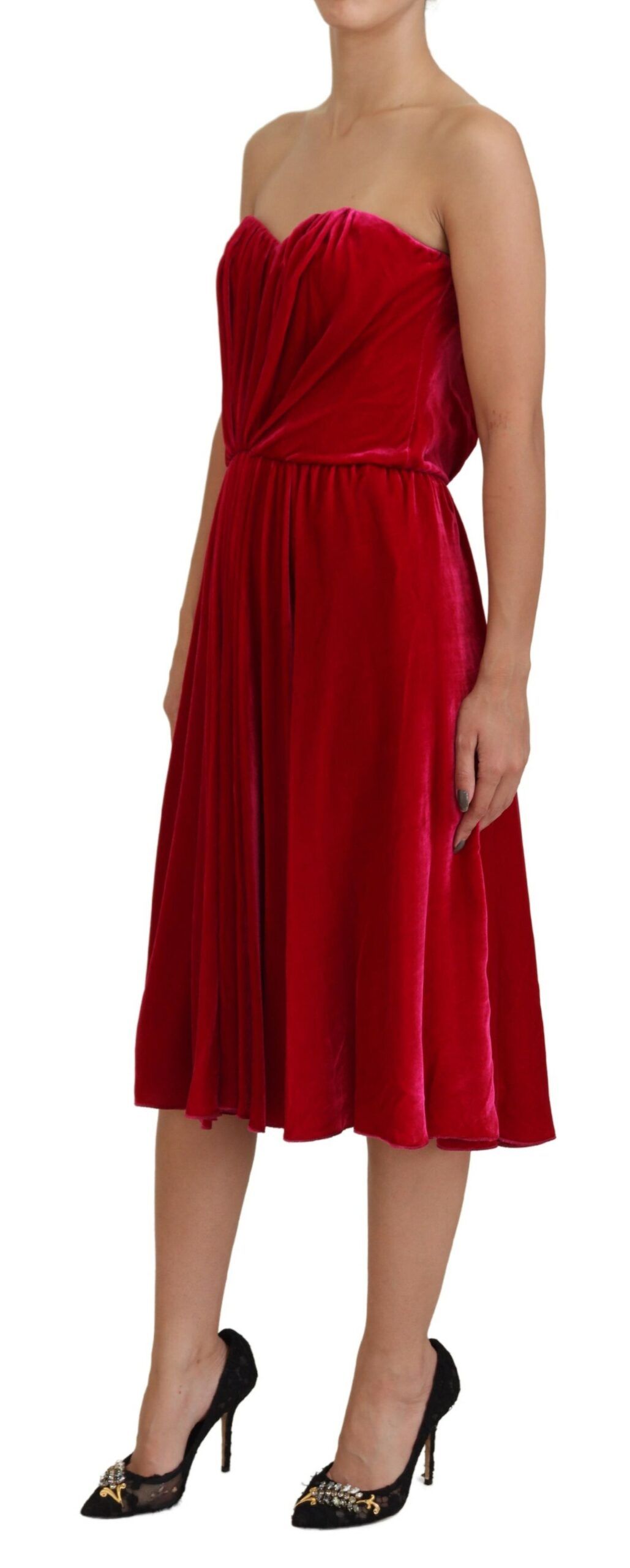 Viscose Stretch Strapless A-line Women's Dress - Dolce & Gabbana - Modalova