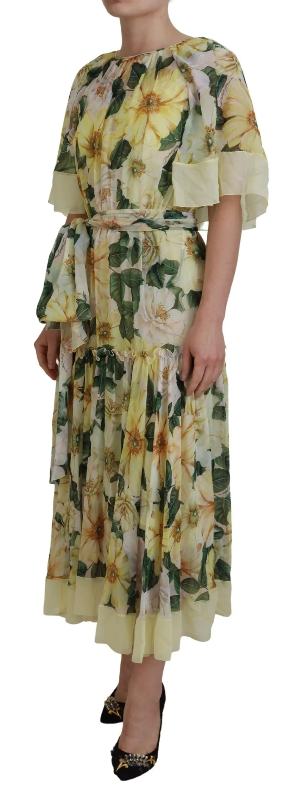 Silk Floral Print Long Maxi Women's Dress - Dolce & Gabbana - Modalova