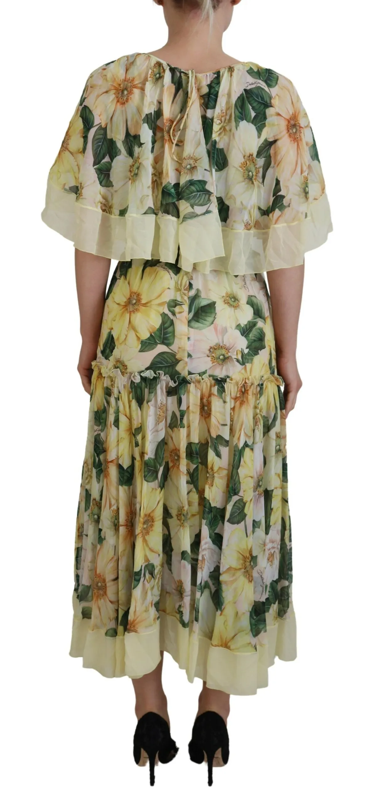 Silk Floral Print Long Maxi Women's Dress - Dolce & Gabbana - Modalova