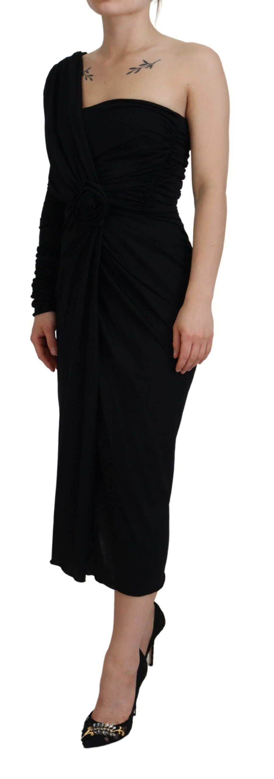 Wrap Sheath One Shoulder Wool Women's Dress - Dolce & Gabbana - Modalova
