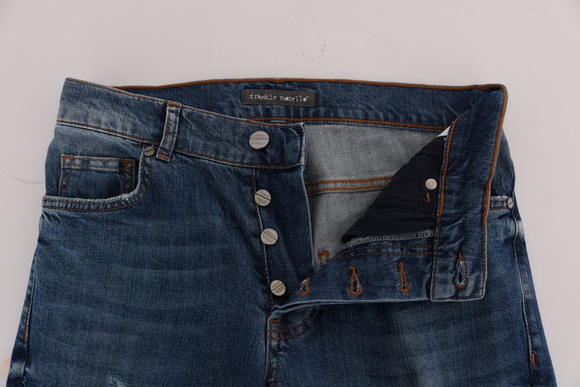 Wash Torn Dunfermile Slim Fit Men's Jeans - Frankie Morello - Modalova