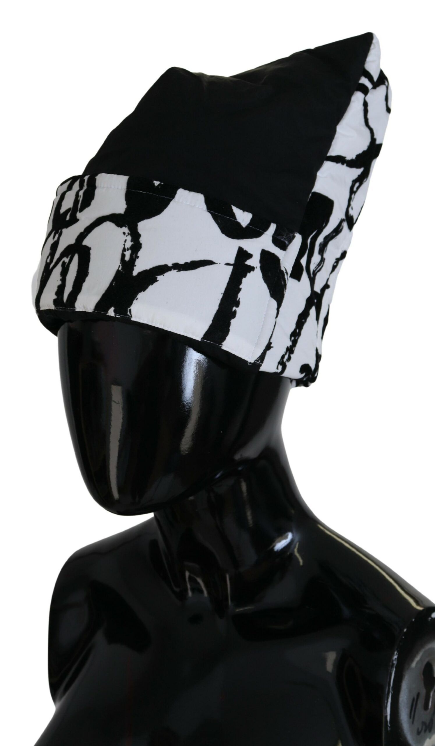 White Printed Nylon Women Winter Beanie Cap Women's Hat - Dolce & Gabbana - Modalova
