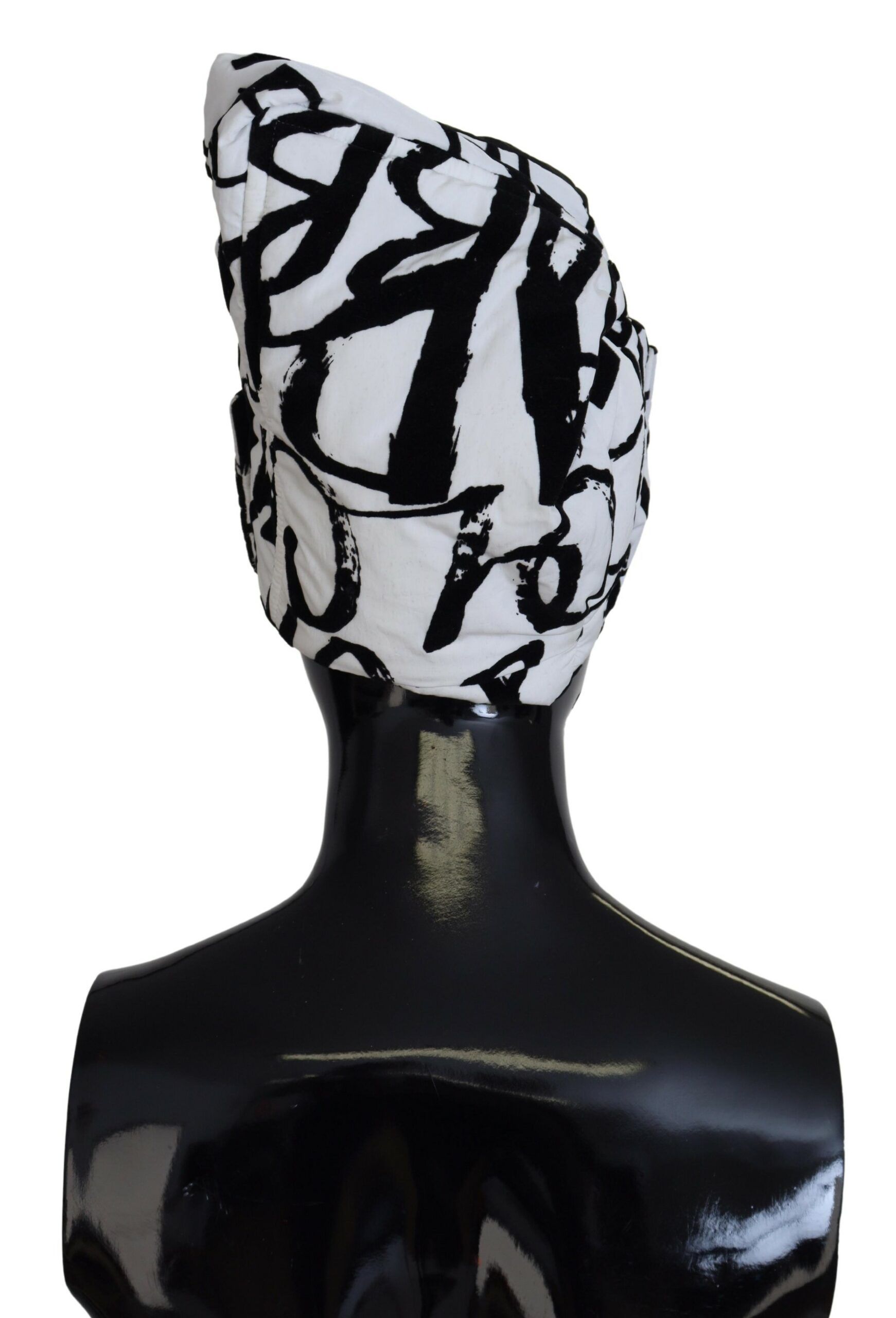 White Printed Nylon Women Winter Beanie Cap Women's Hat - Dolce & Gabbana - Modalova