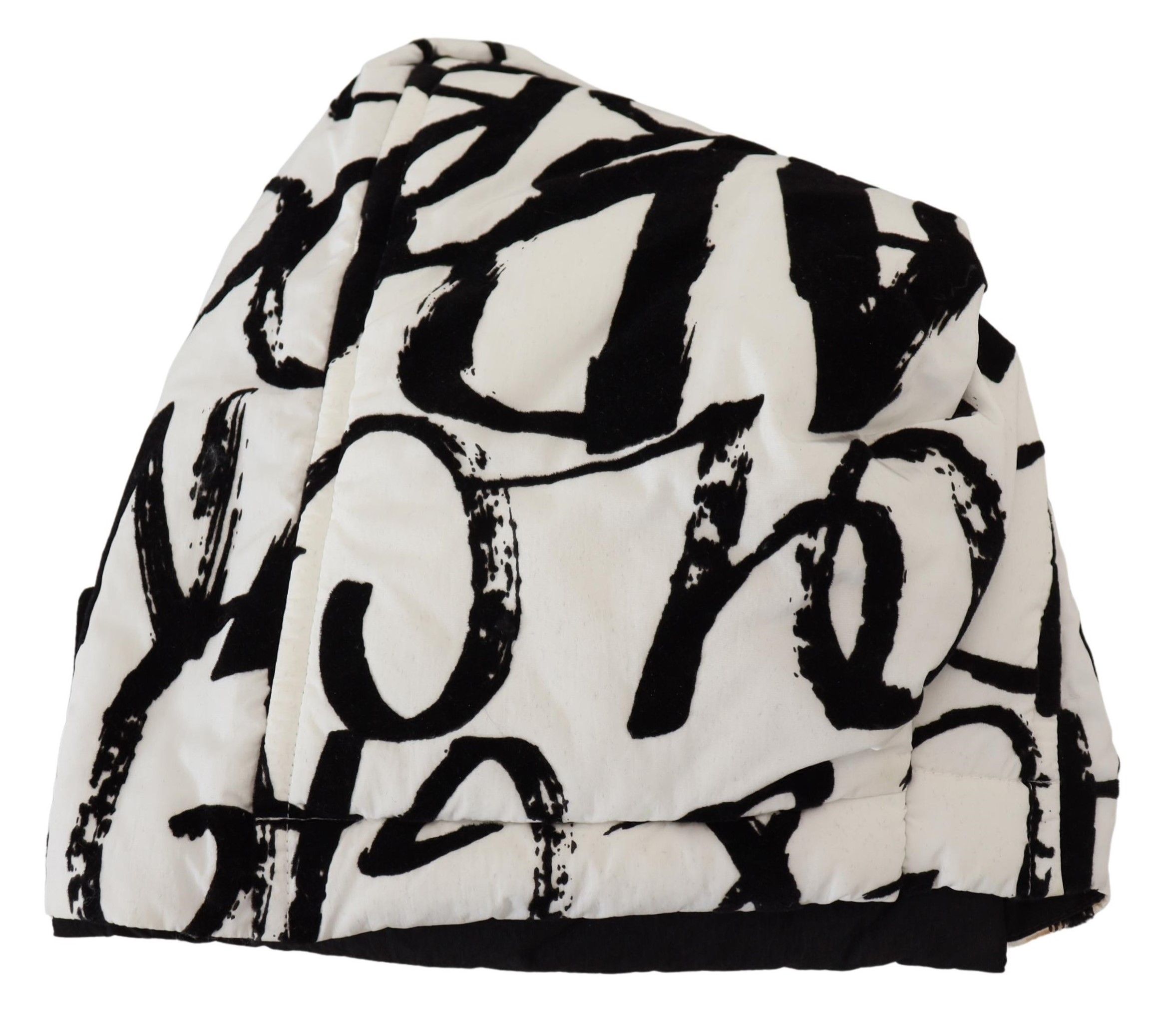 White Printed Nylon Women Winter Beanie Cap Women's Hat - Dolce & Gabbana - Modalova