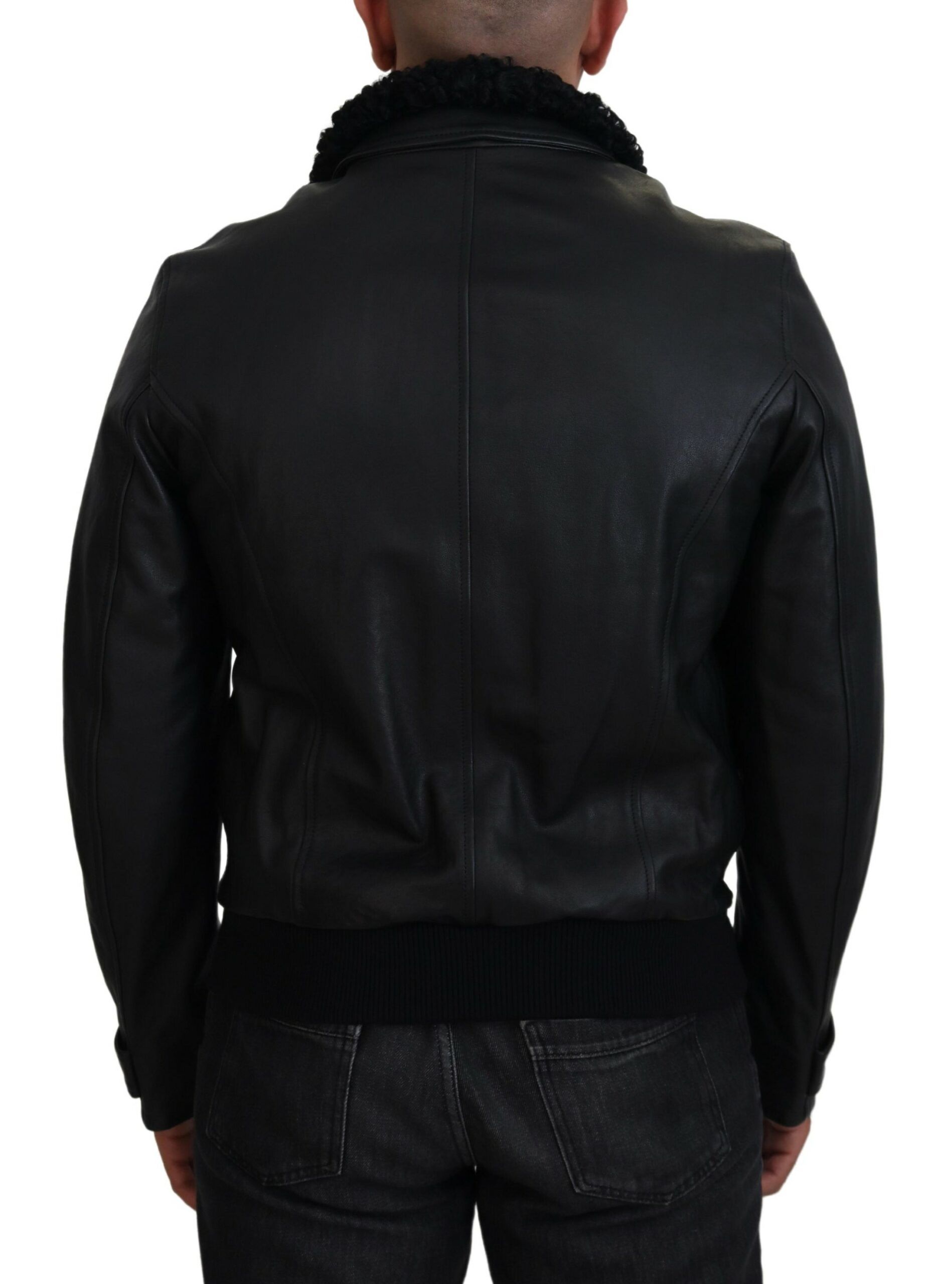Lamb Leather Collared Men Coat Men's Jacket - Dolce & Gabbana - Modalova