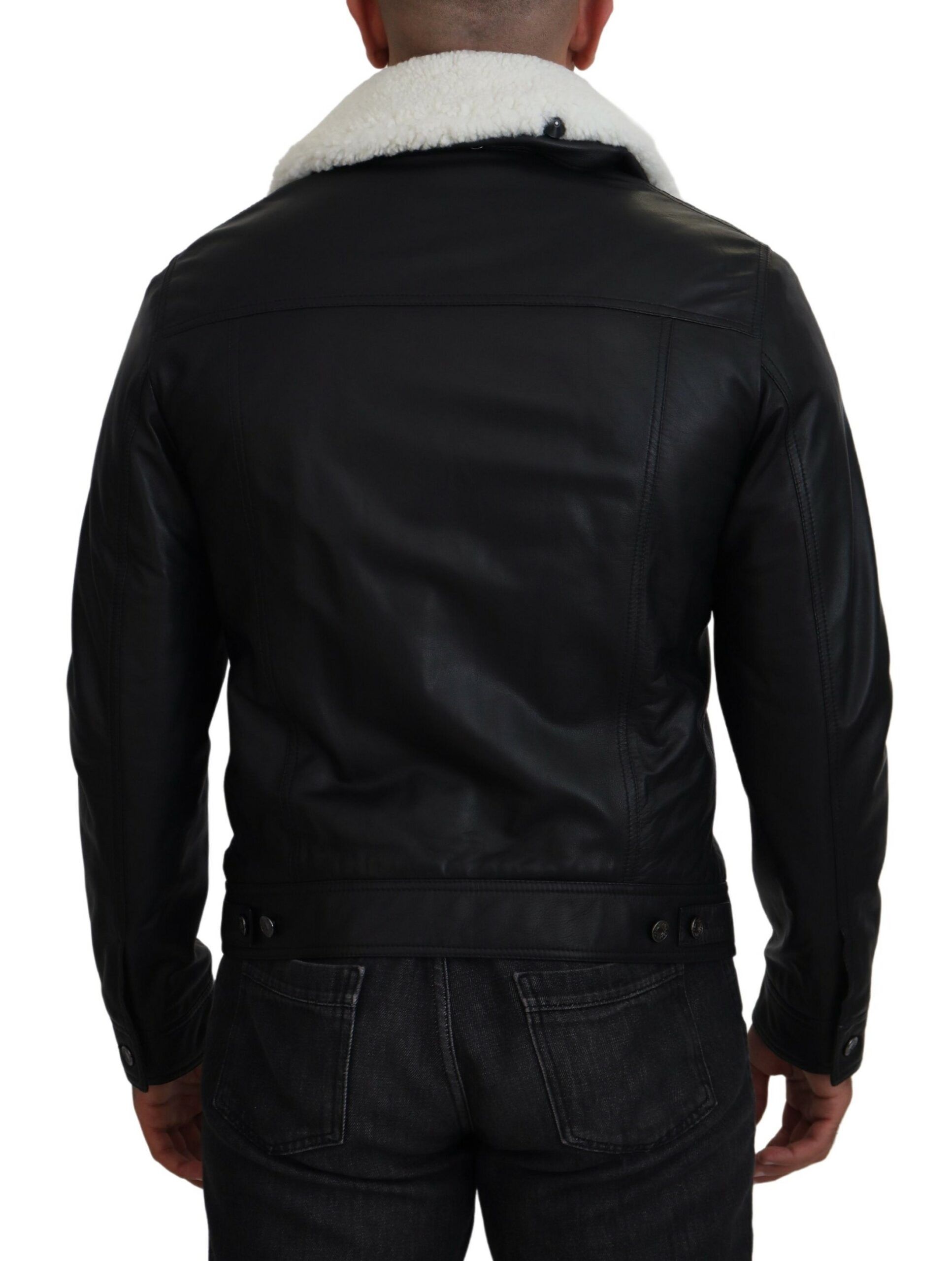 Lamb Leather Collared Men Coat Men's Jacket - Dolce & Gabbana - Modalova