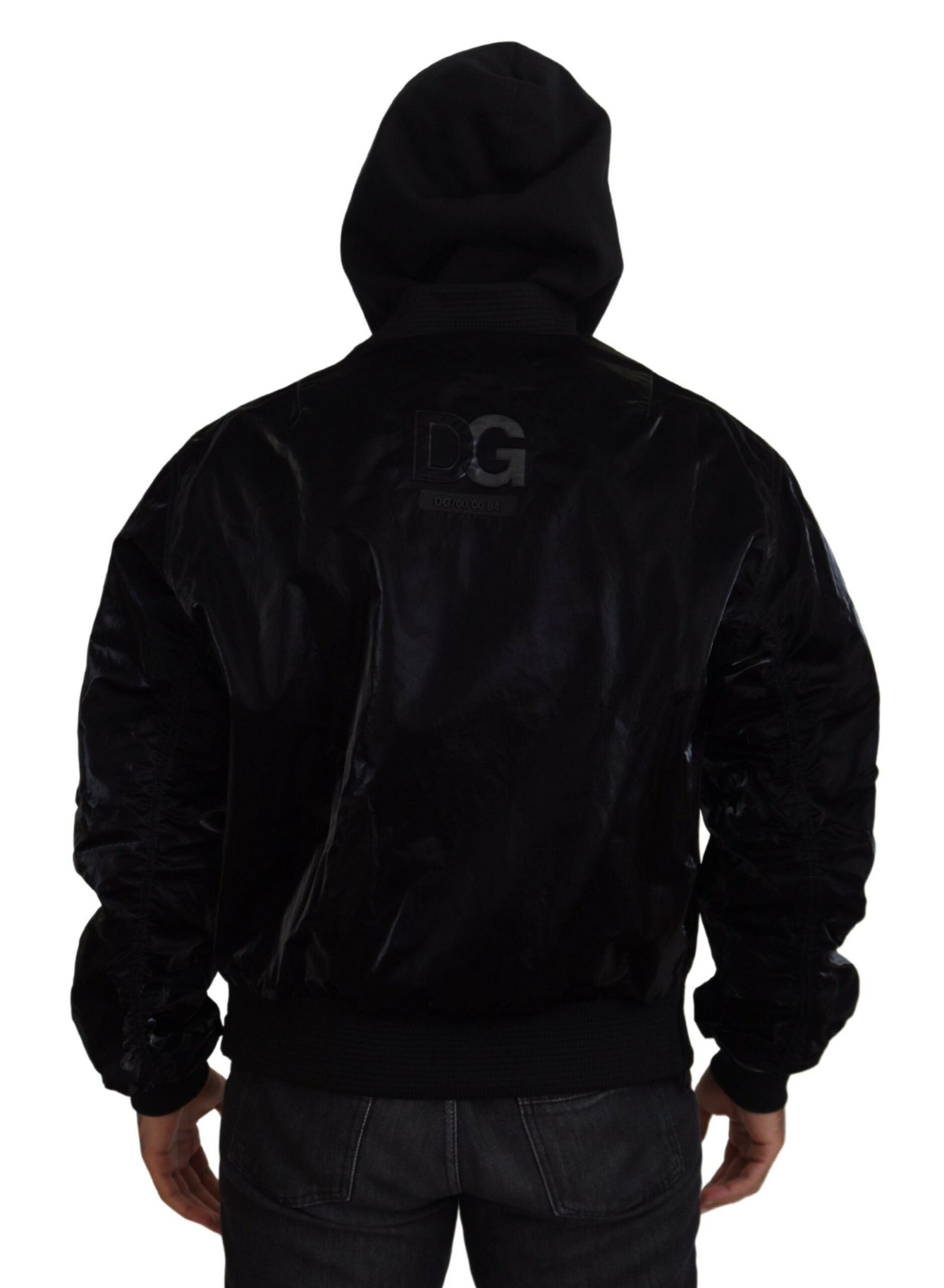 Nylon Hooded Full Zip Bomber Men's Jacket - Dolce & Gabbana - Modalova