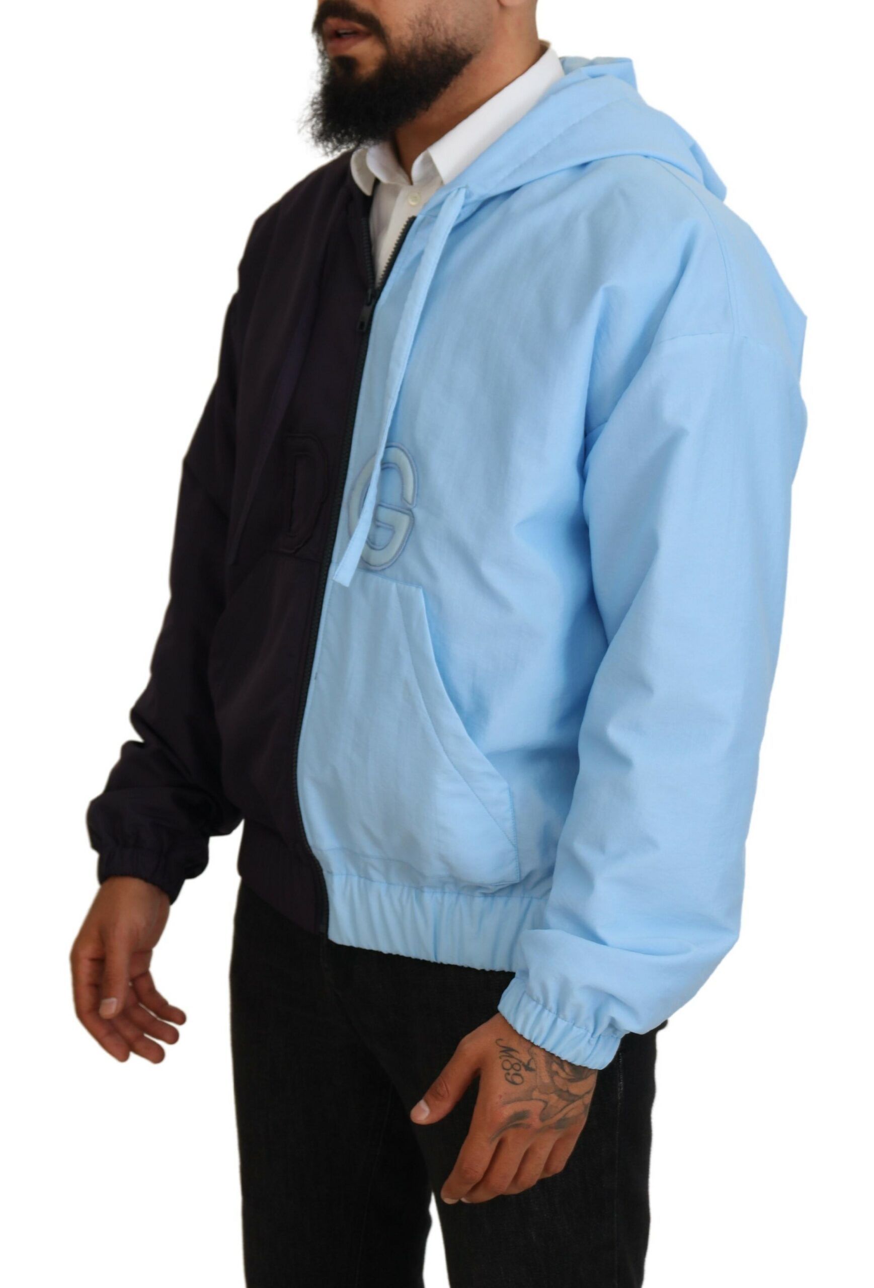 Black Blue DG Hooded Full Zip Men Men's Jacket - Dolce & Gabbana - Modalova